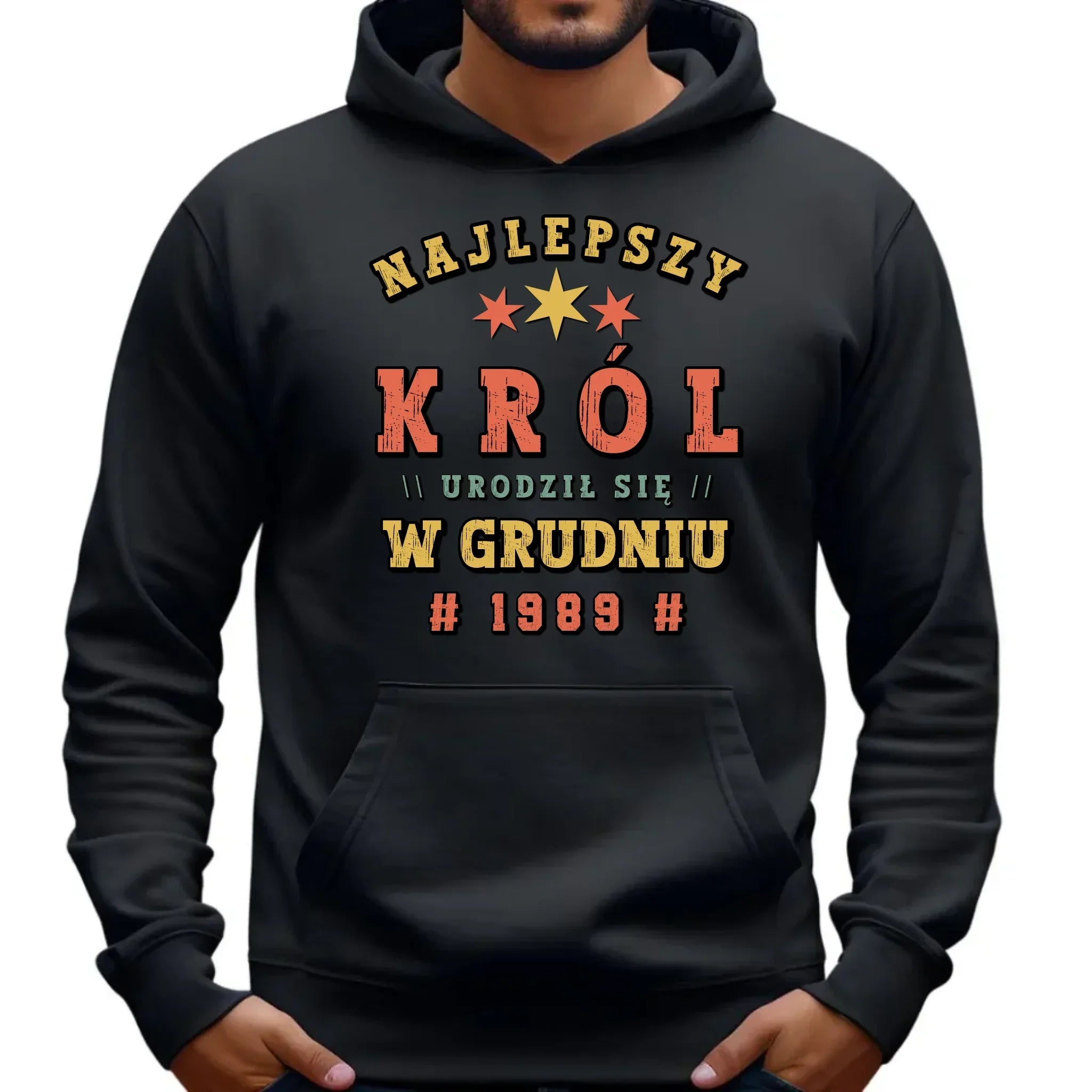 Najlepszy Król urodził się w (miesiąc, rok) | Bluza męska z kapturem na urodziny U26 - StoryCups.pl