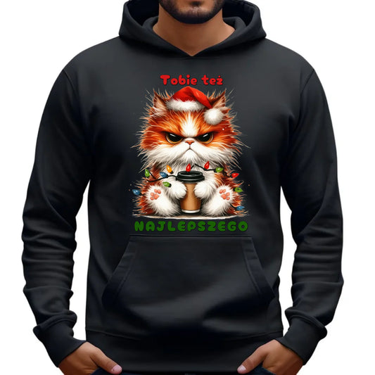 Świąteczna bluza męska z kapturem na prezent hoodie personalizacja