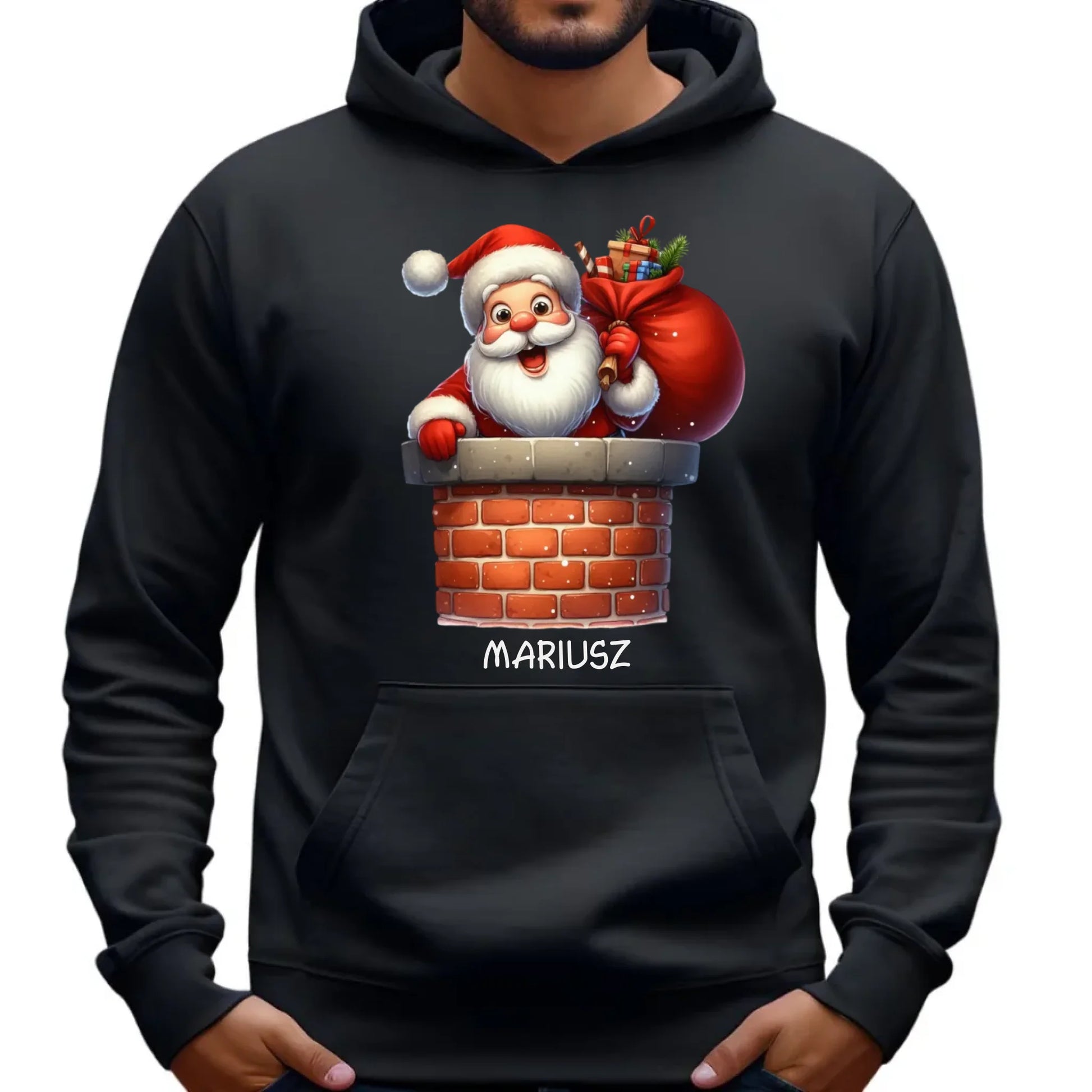 Świąteczna bluza męska z kapturem na prezent hoodie personalizacja