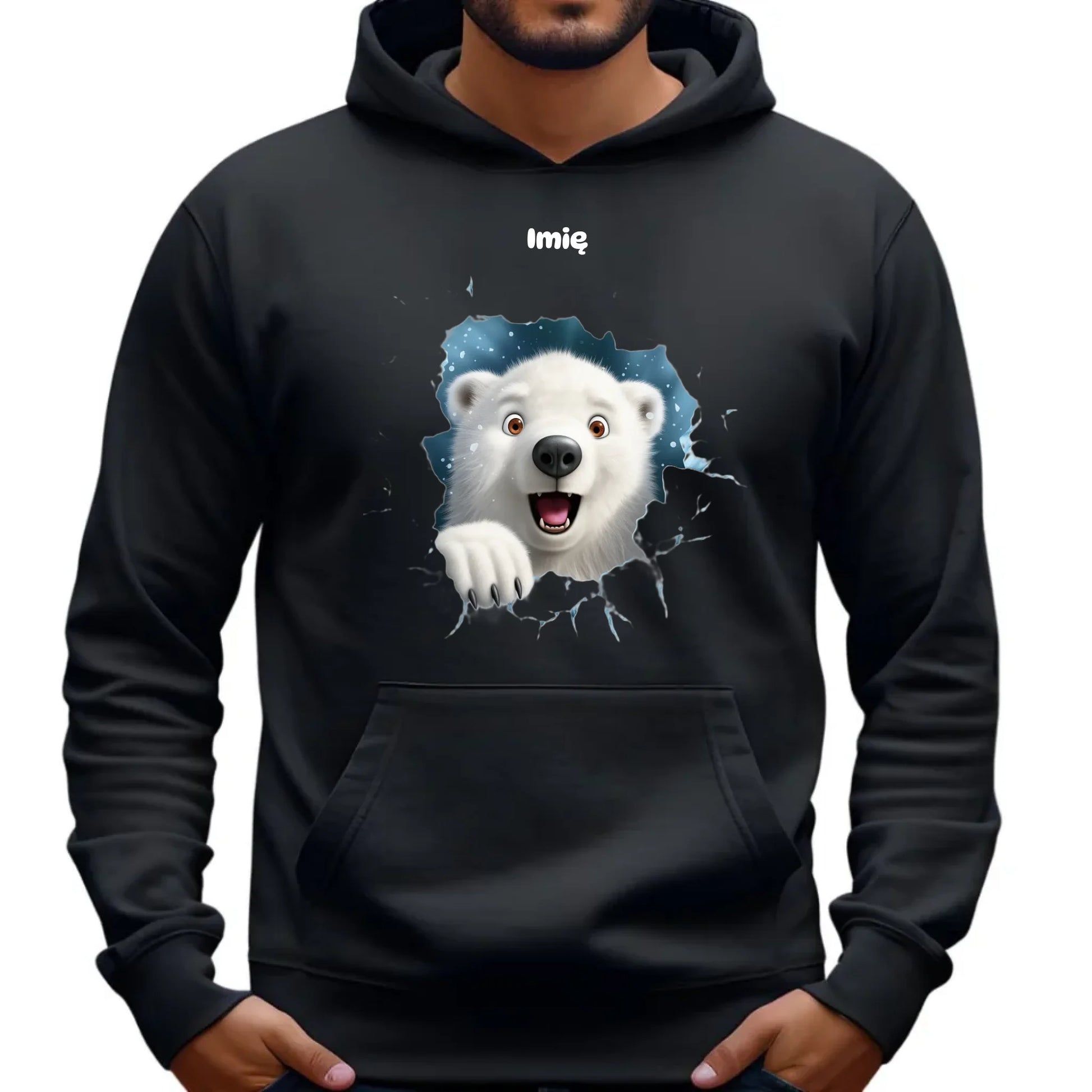 Świąteczna bluza męska z kapturem na prezent hoodie personalizacja