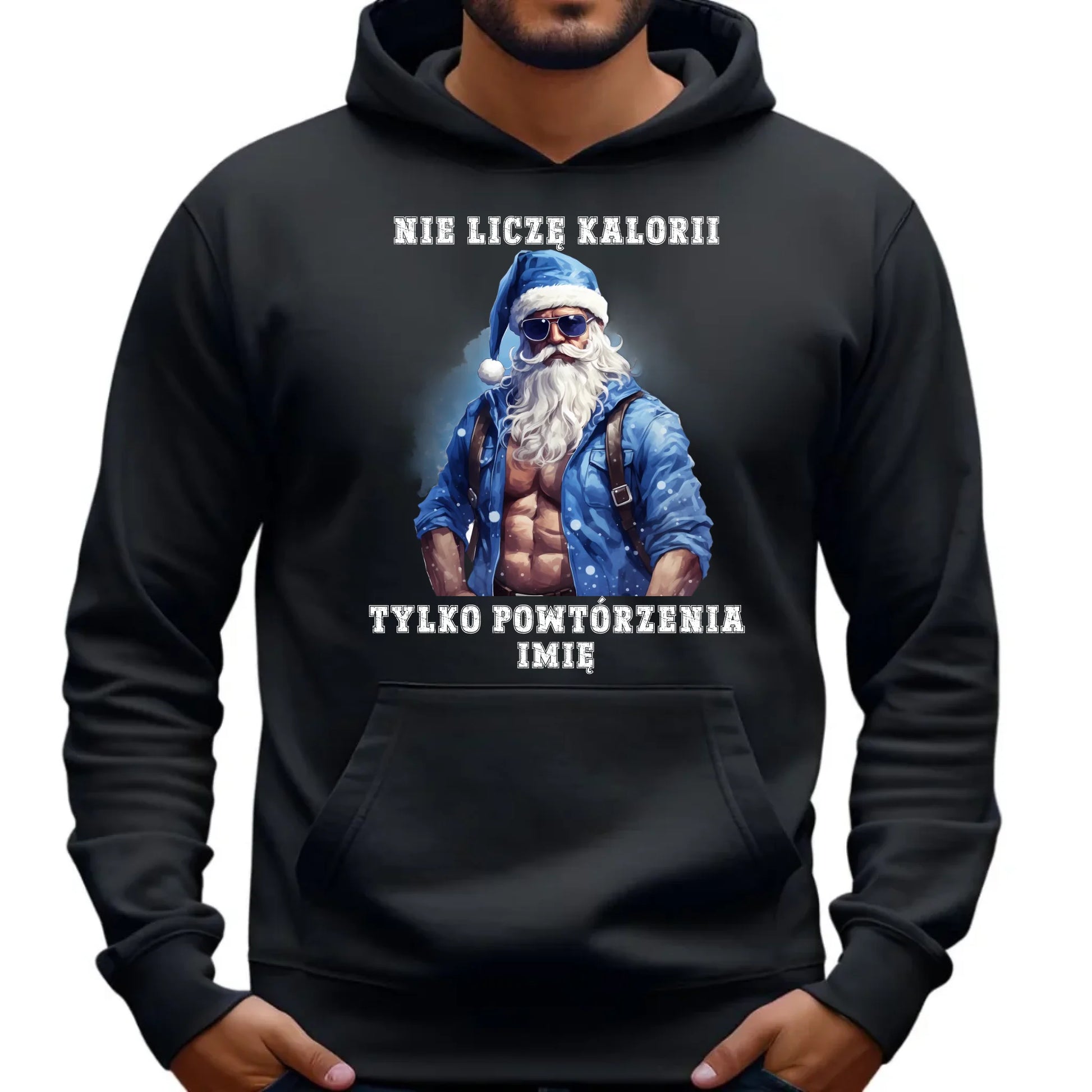 Świąteczna bluza męska z kapturem na prezent hoodie personalizacja