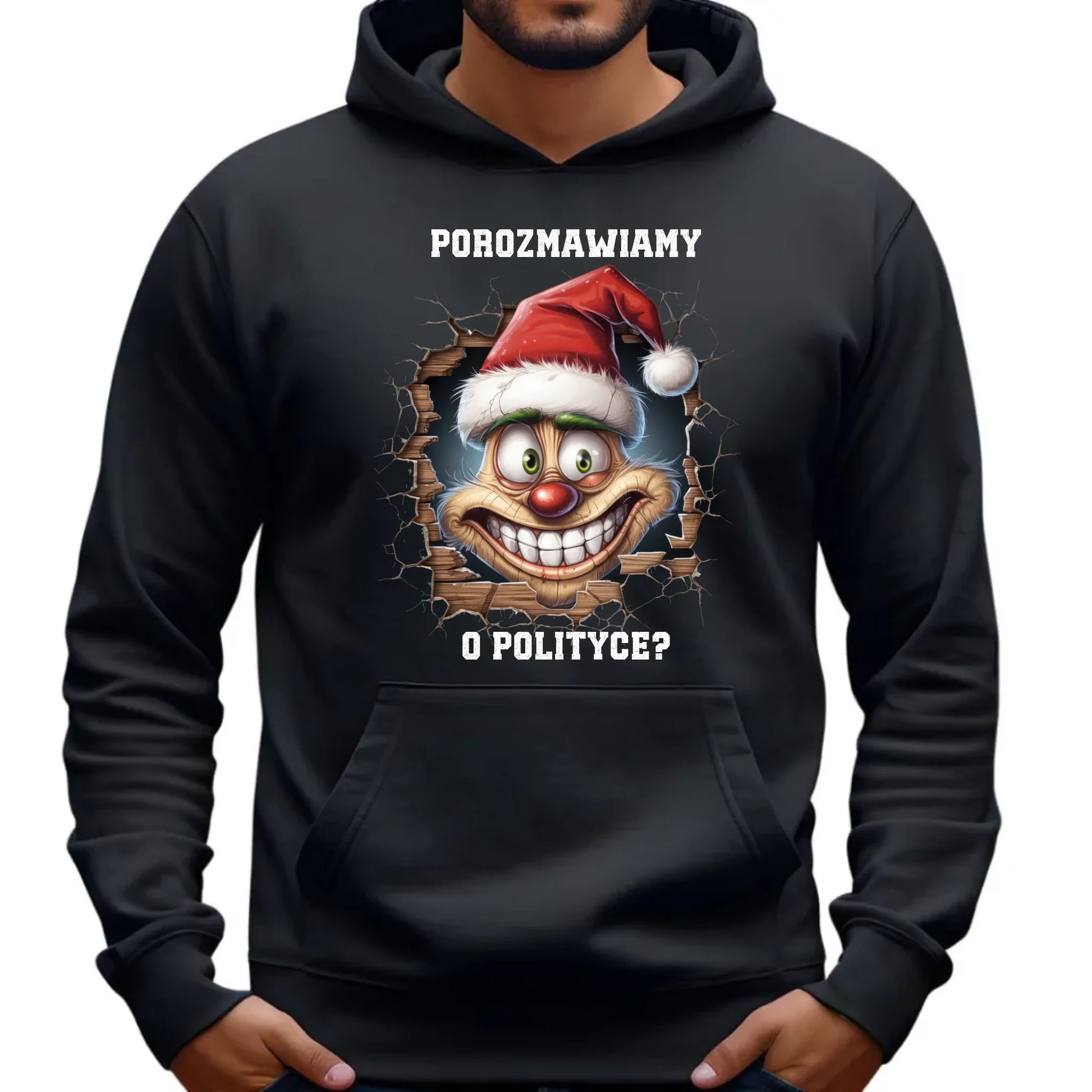 Świąteczna bluza męska z kapturem na prezent hoodie personalizacja