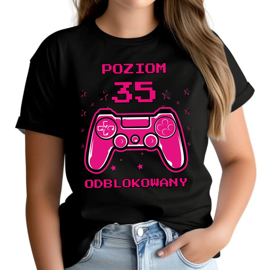 Poziom odblokowany (wiek) | Koszulka damska prezent na urodziny dla gracza U23 - StoryCups.pl