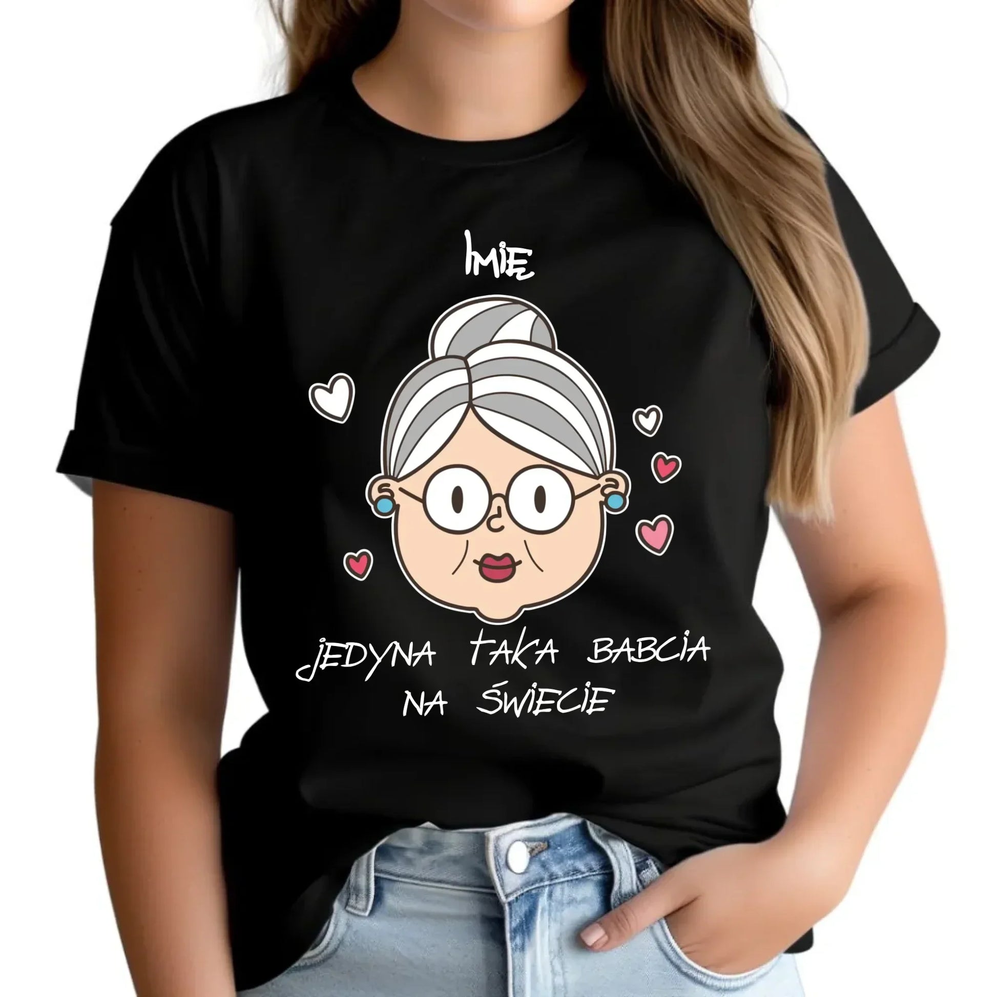 Jedyna taka babcia na świecie | Personalizowana koszulka damska dla babci B15 - StoryCups.pl