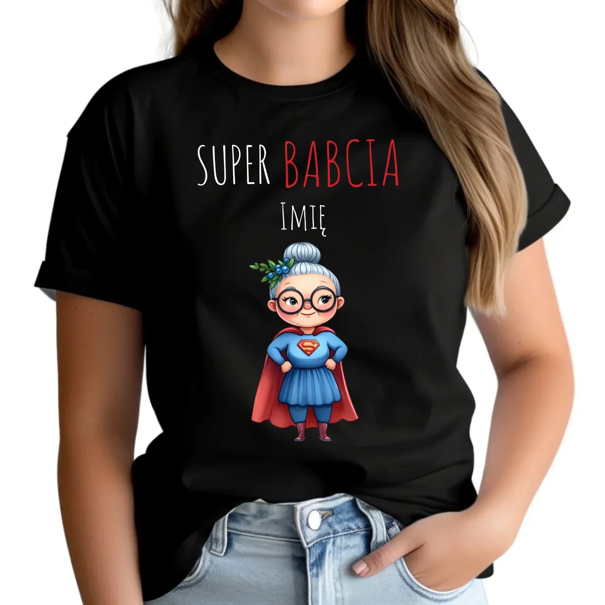 Super Babcia | Koszulka damska z imieniem dla babci B02 - StoryCups.pl