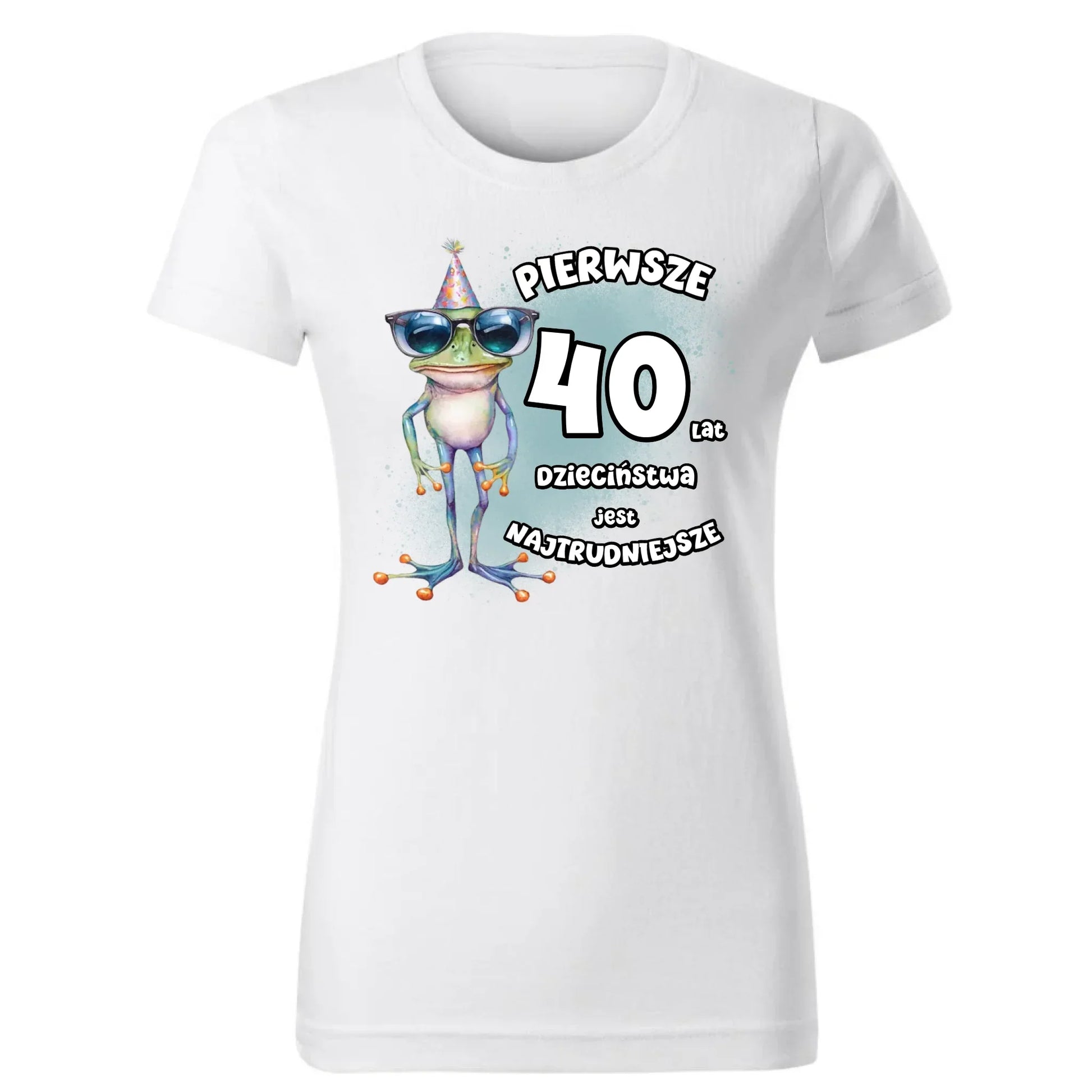 Pierwsze 40 lat dzieciństwa jest najtrudniejsze | Koszulka damska na urodziny U20 - StoryCups.pl