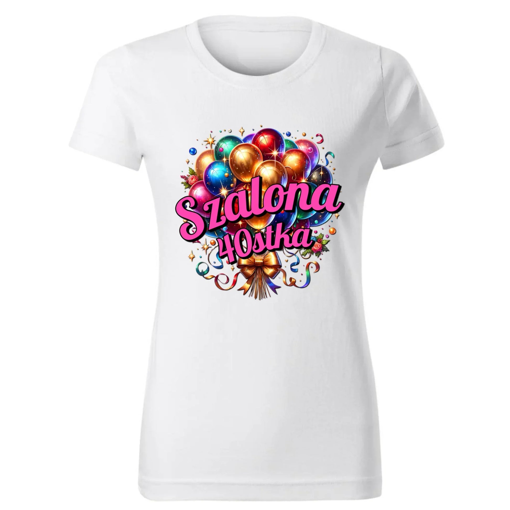 Szalona 40stka - personalizacja | Koszulka damska prezent na urodziny U14 - StoryCups.pl