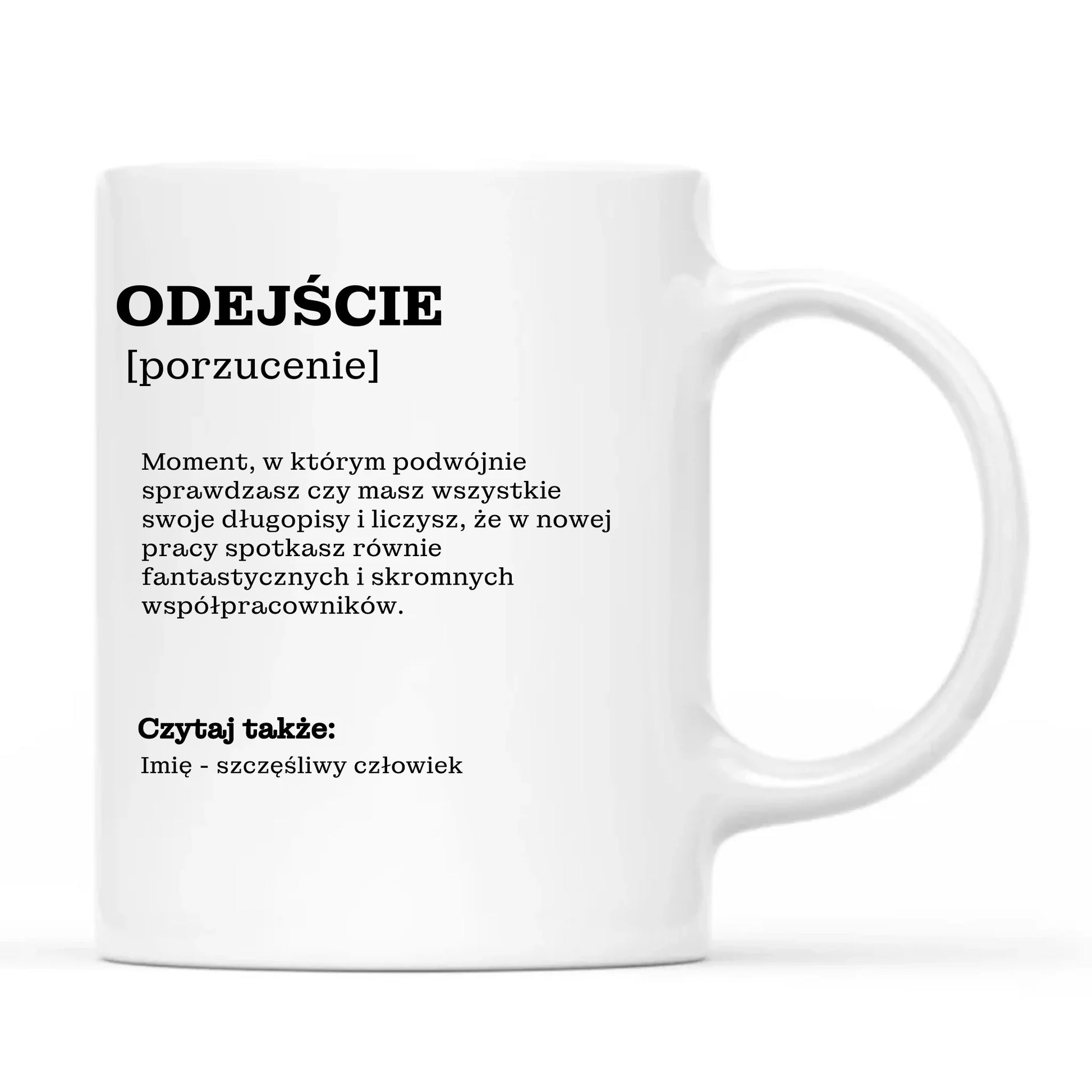 Kubek prezent na odejście z pracy POŻEGNANIE AWANS