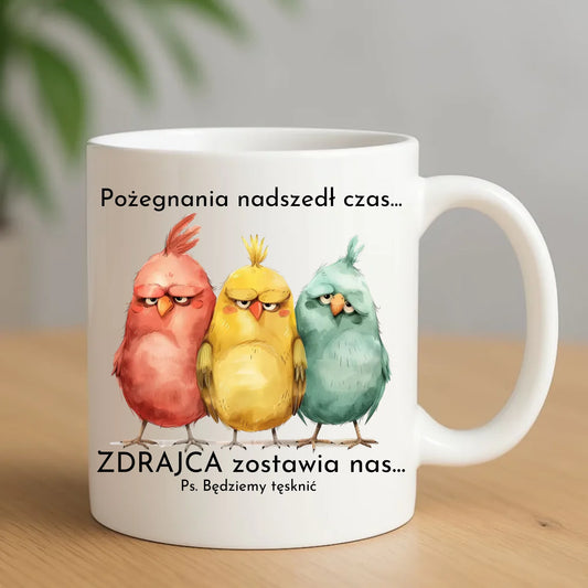 Kubek z nadrukiem prezent na odejście z pracy POŻEGNANIE AWANS