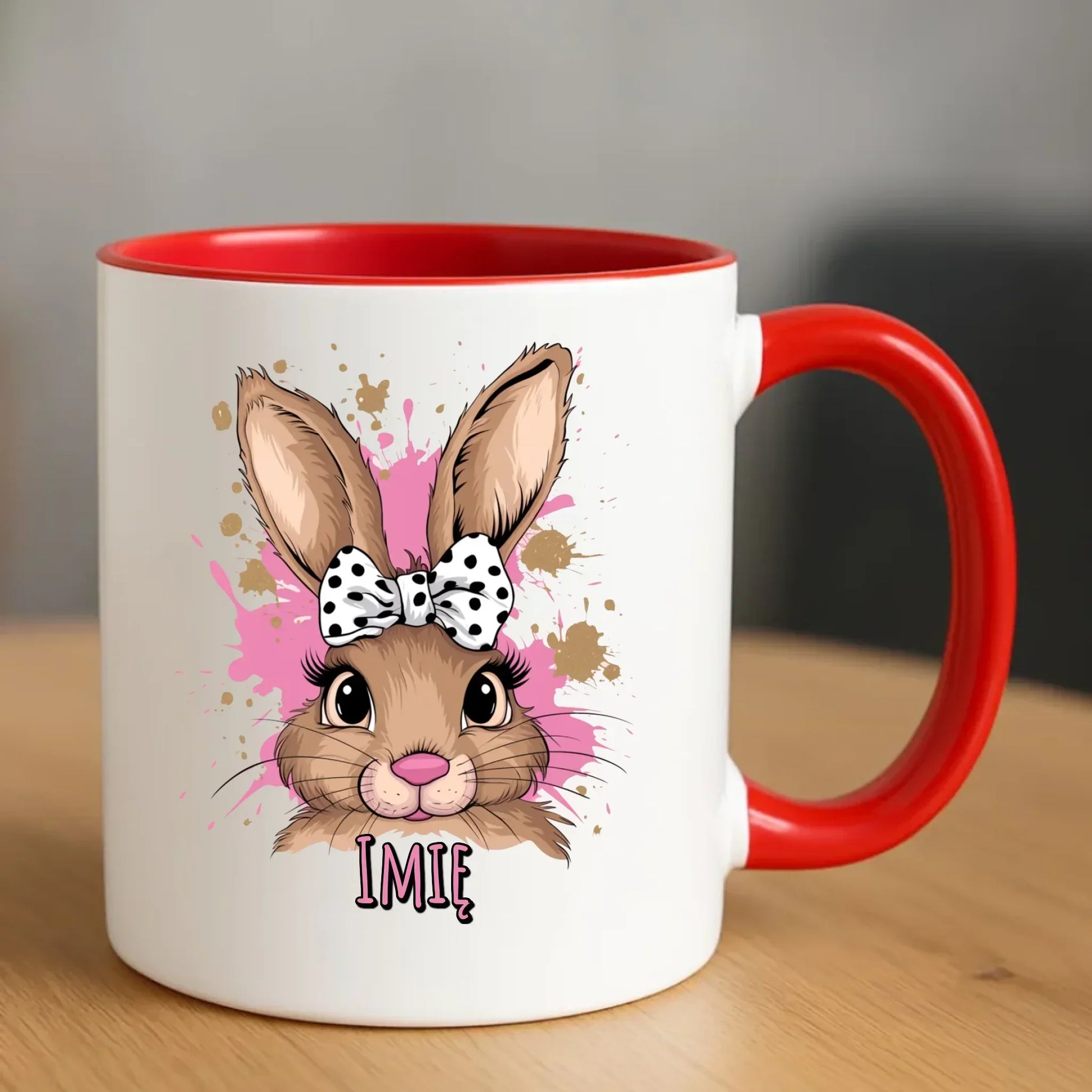 Słodki zajączek imię | Kubek na Wielkanoc WN08 - StoryCups.pl