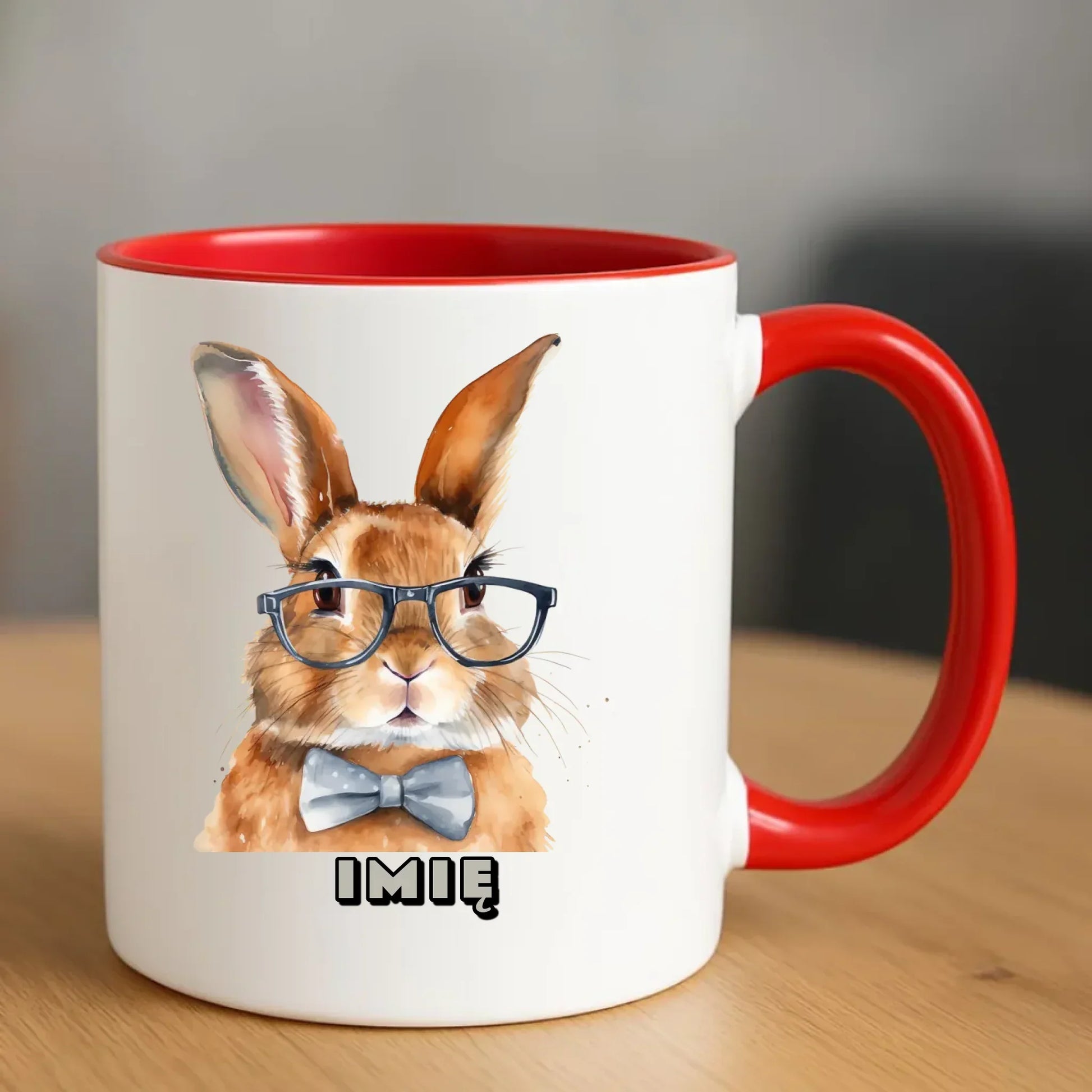 Zając w okularach | Kubek na Wielkanoc WN12 - StoryCups.pl