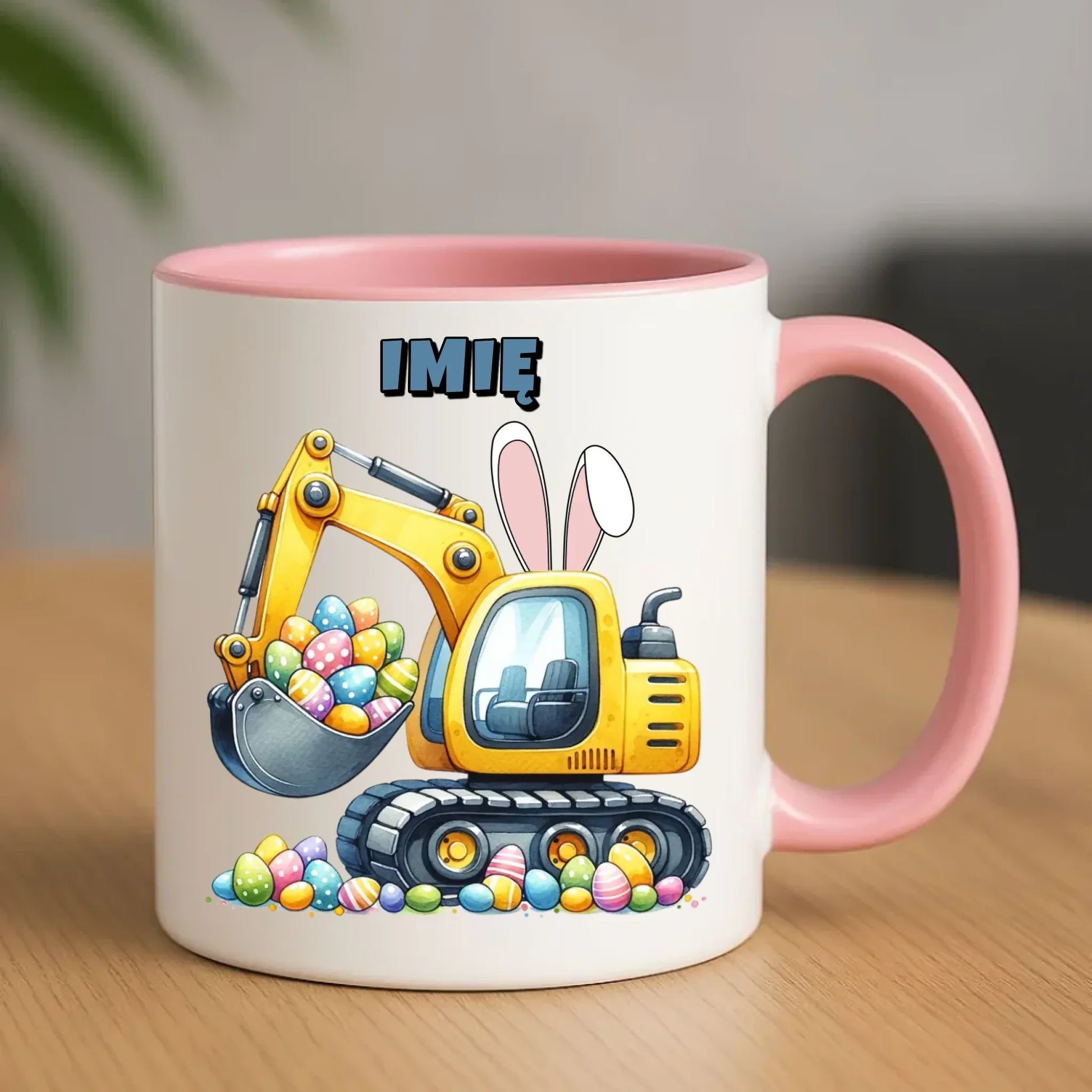 Koparka | Kubek dla dziecka na Wielkanoc WN17 - StoryCups.pl