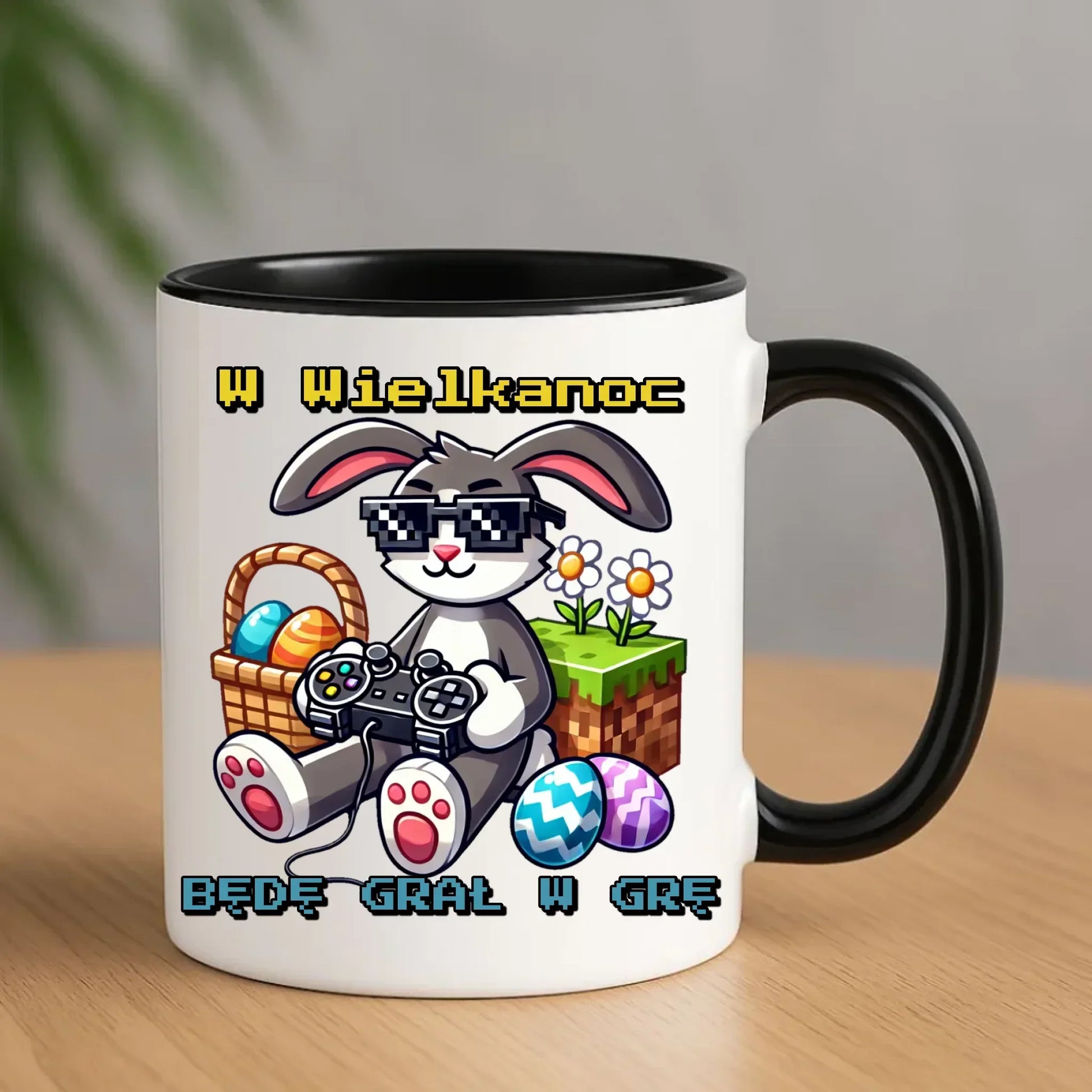 Zajączek Minecraft | Kubek Wielkanocny WN22 - StoryCups.pl