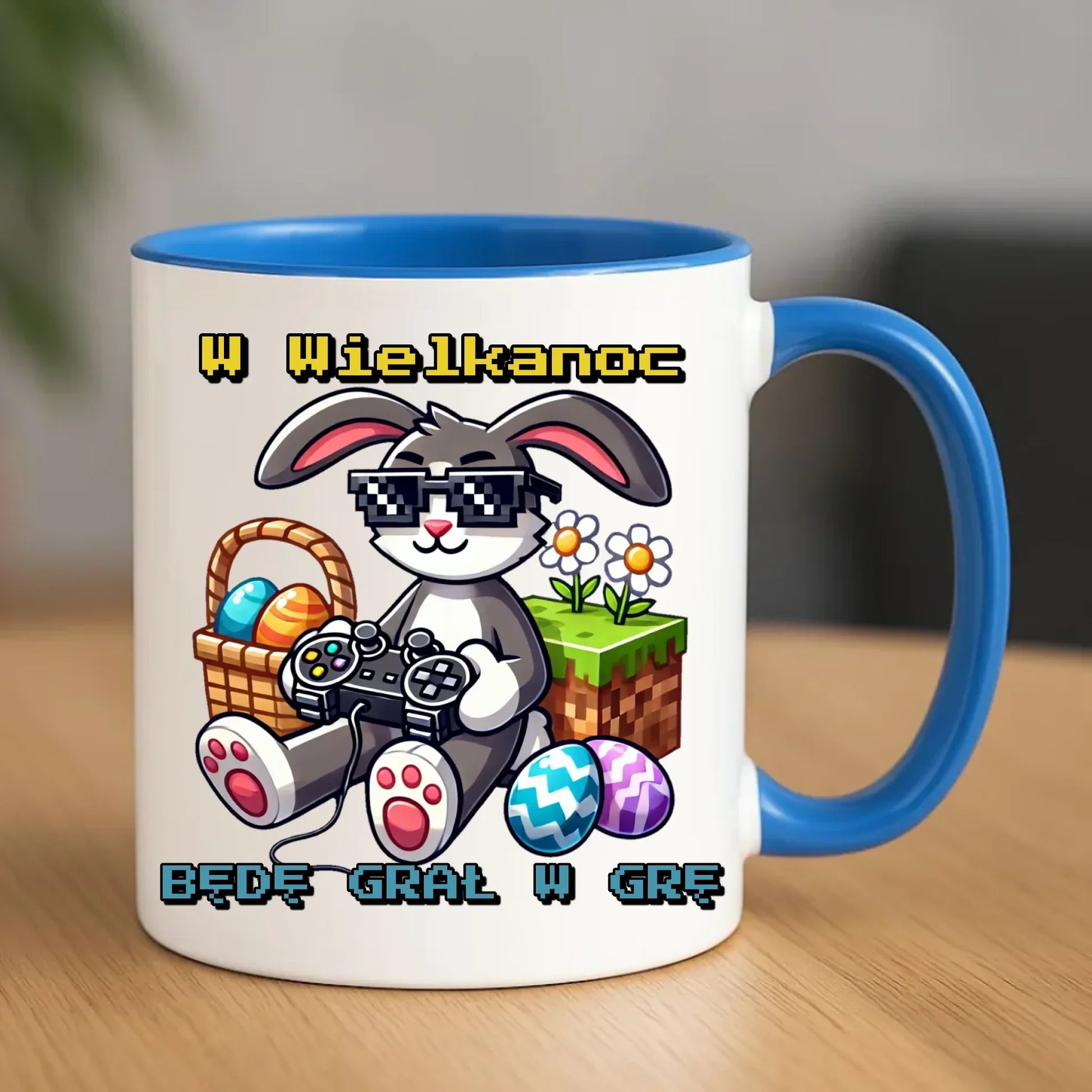 Zajączek Minecraft | Kubek Wielkanocny WN22 - StoryCups.pl