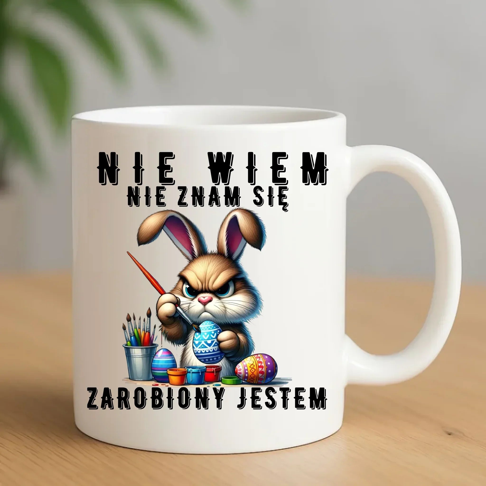 Nie wiem nie znam się zarobiony jestem | Kubek Wielkanocny WN25 - StoryCups.pl