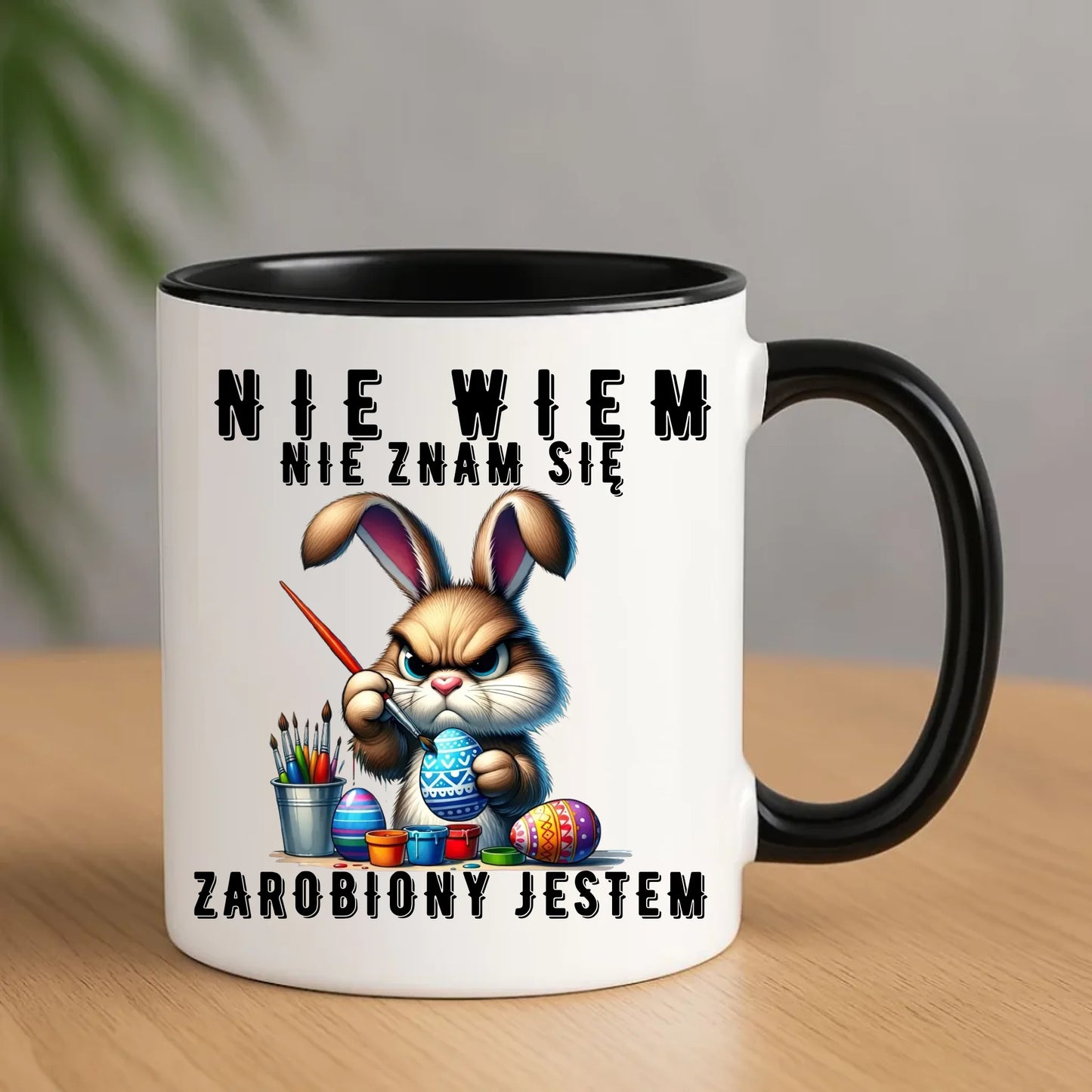 Czarny kubek wielkanocny prezent na WIELKANOC