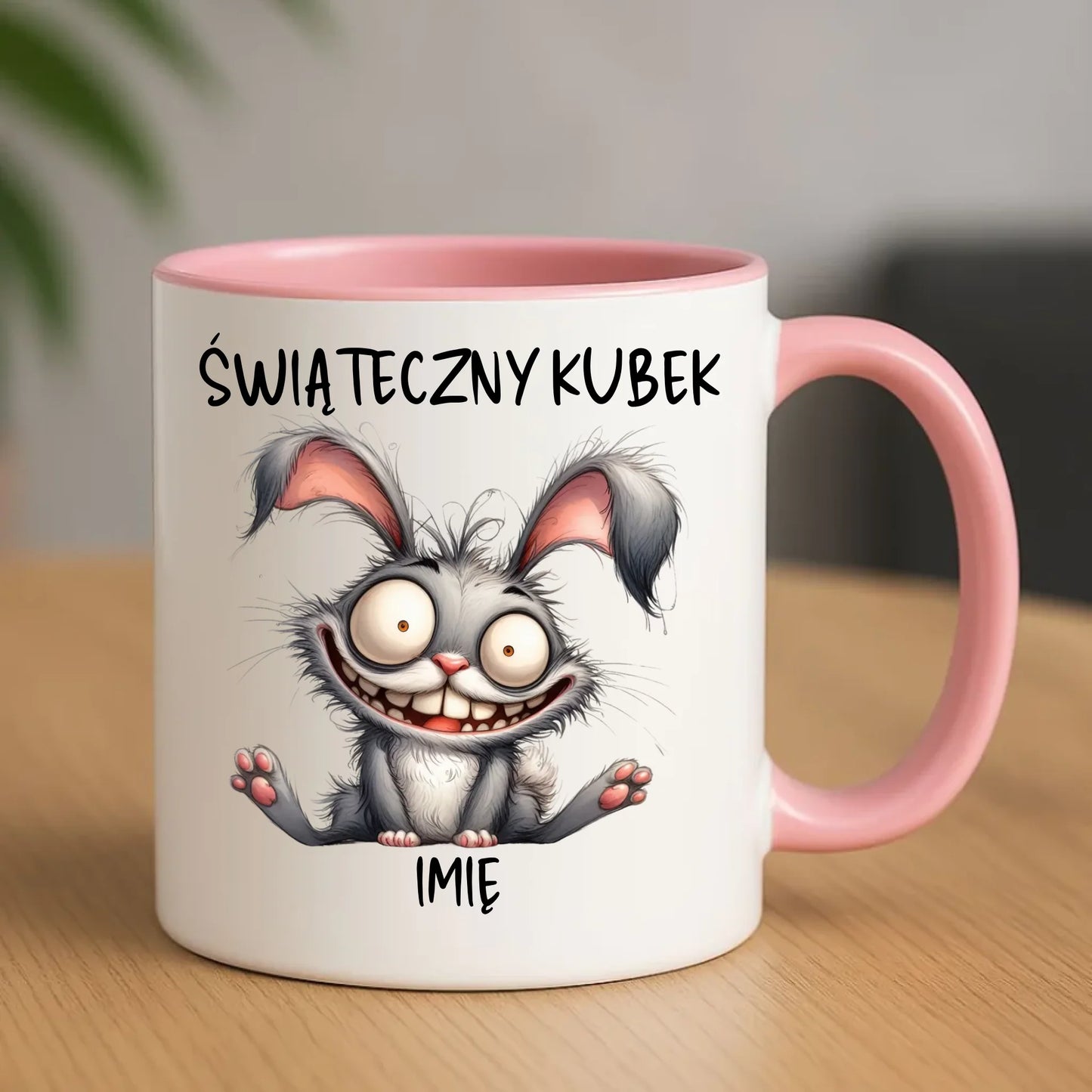 Różowy kubek wielkanocny prezent na WIELKANOC