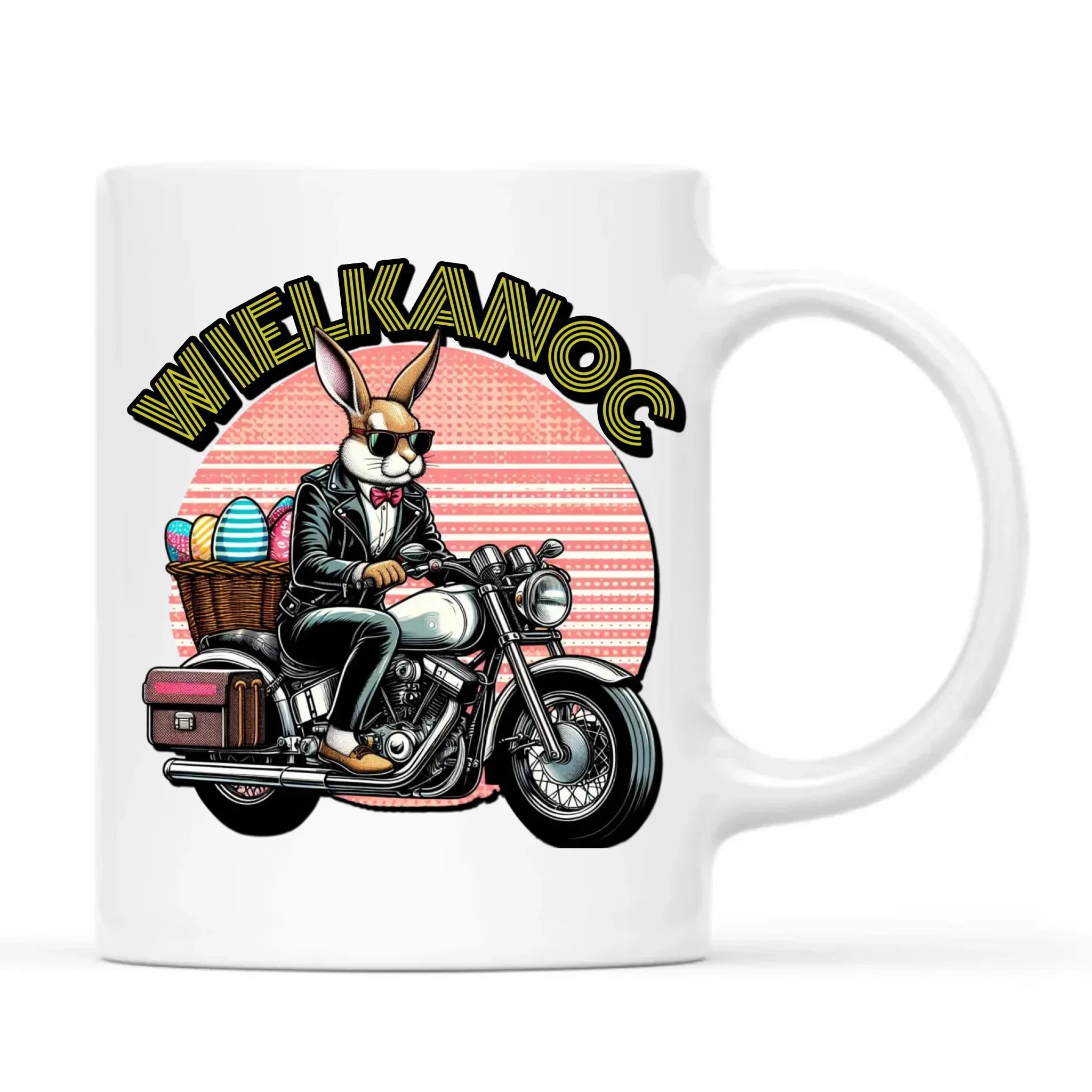 Zając na motorze | Kubek na Wielkanoc WN29 - StoryCups.pl