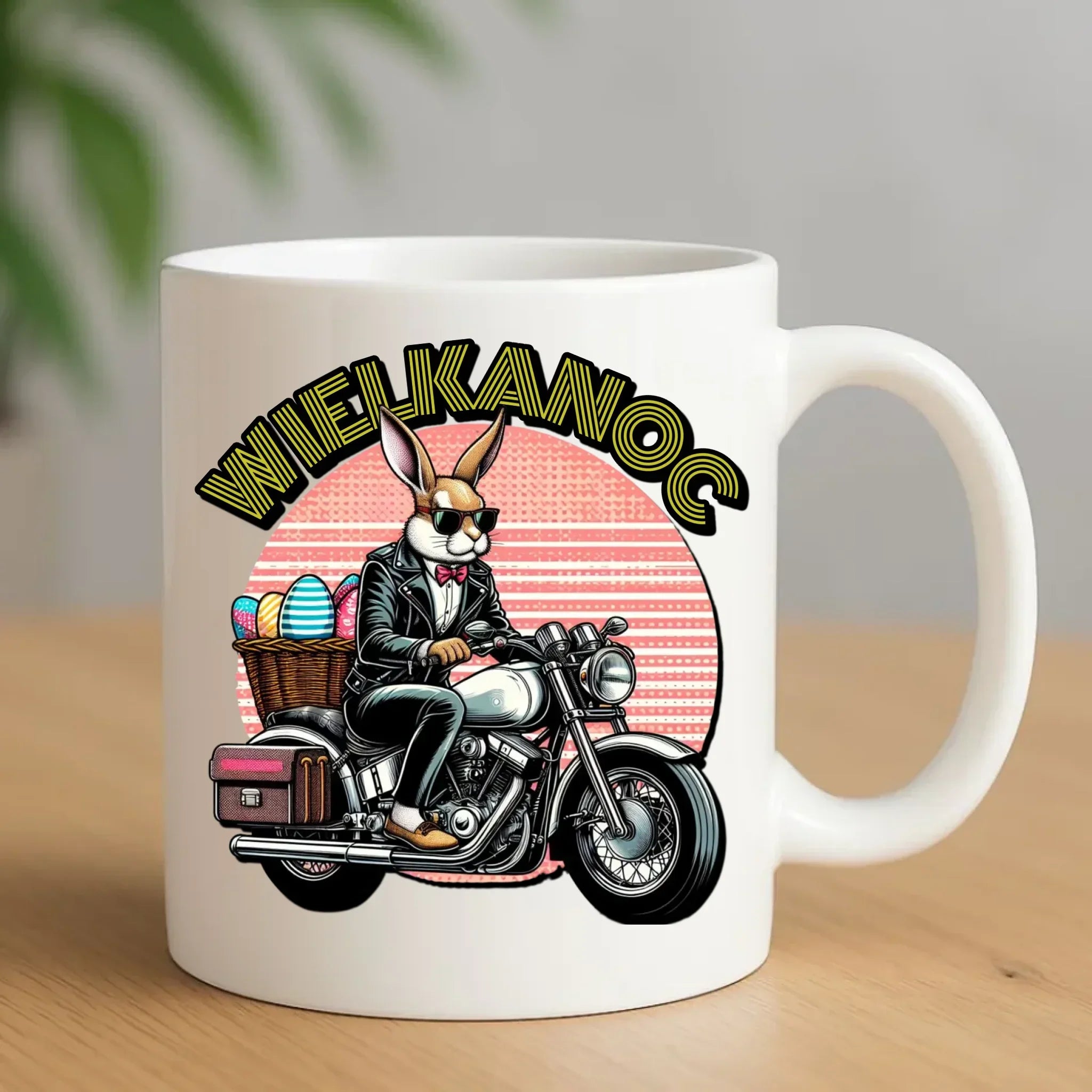 Zając na motorze | Kubek na Wielkanoc WN29 - StoryCups.pl