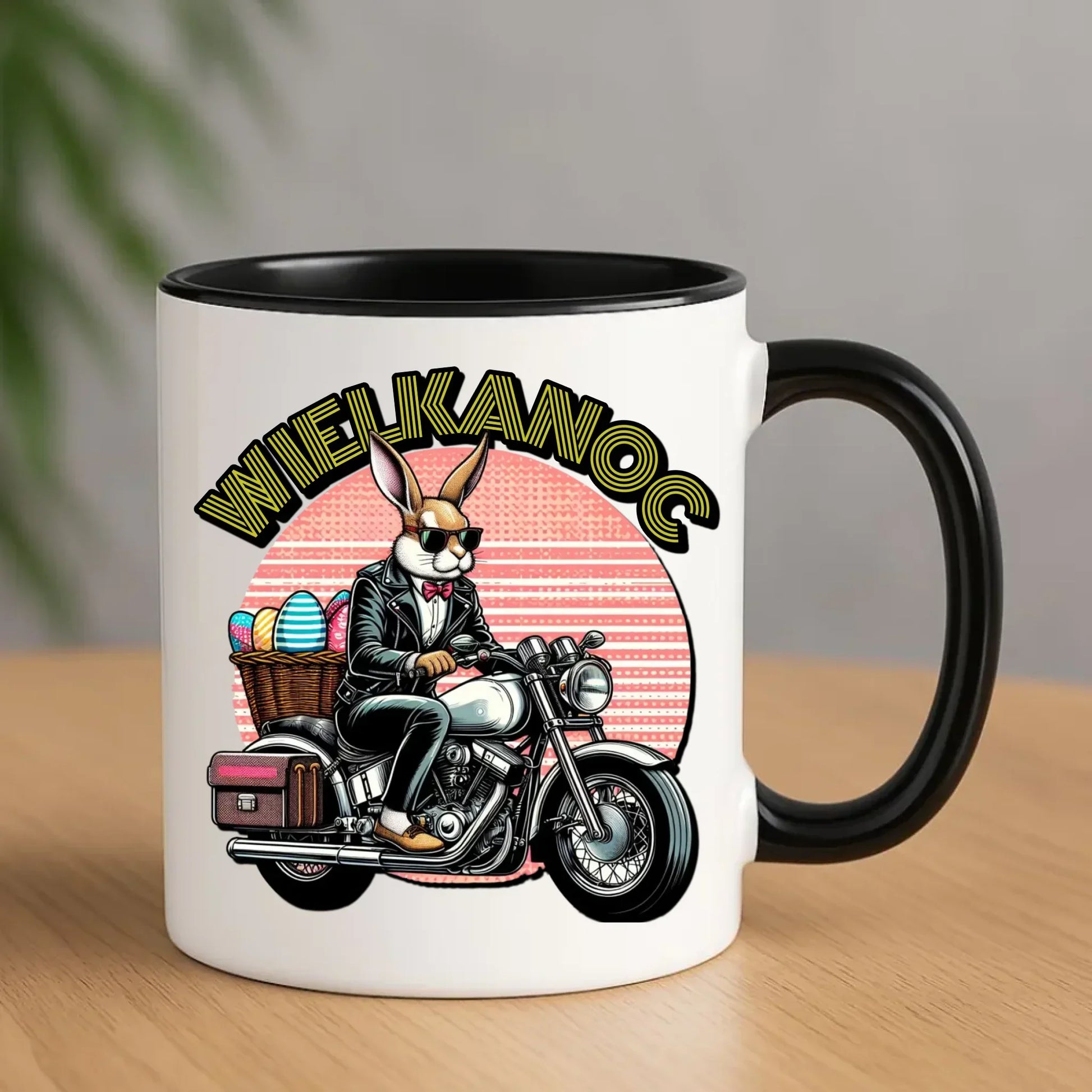 Zając na motorze | Kubek na Wielkanoc WN29 - StoryCups.pl