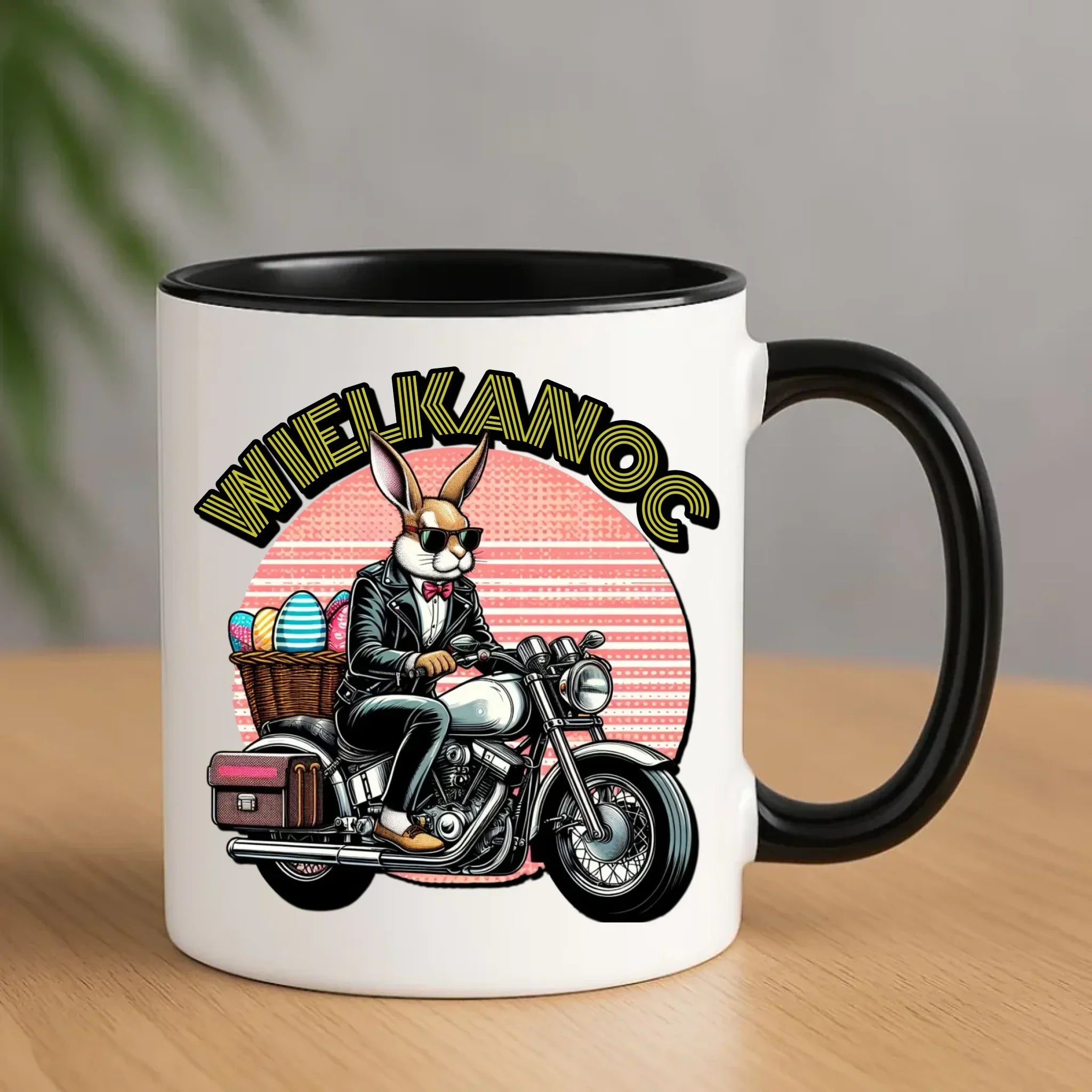 Zając na motorze | Kubek na Wielkanoc WN29 - StoryCups.pl