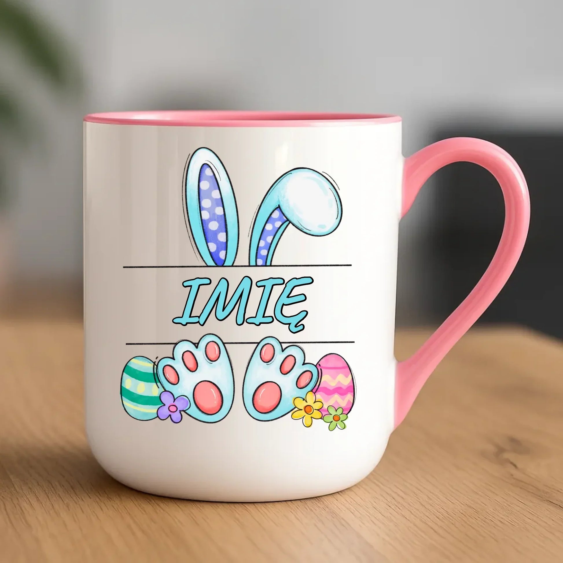Zajączek Wielkanocny imię | Kubek elegant na Wielkanoc WN14 - StoryCups.pl