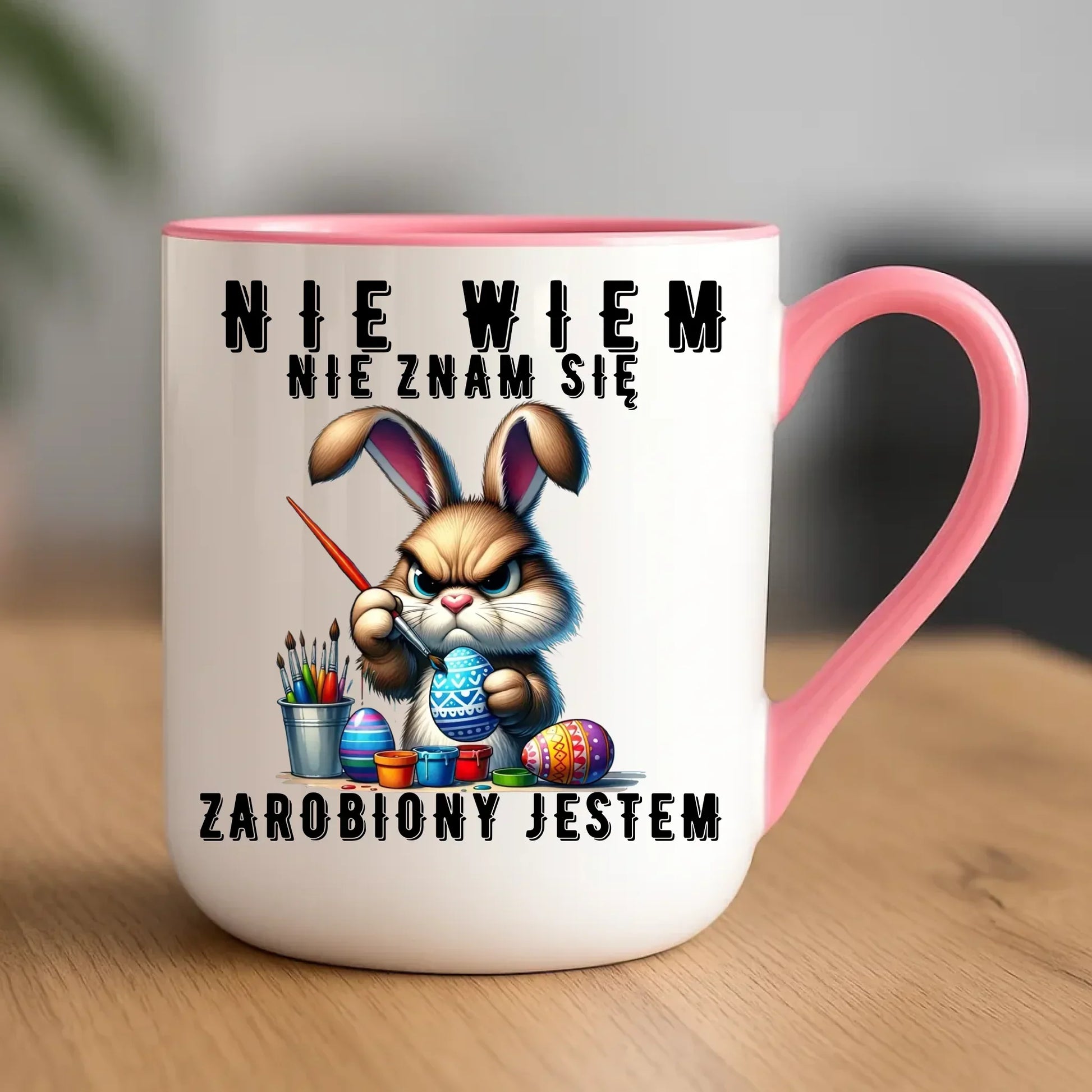 Nie wiem nie znam się zarobiony jestem | Kubek elegant na Wielkanoc WN25 - StoryCups.pl