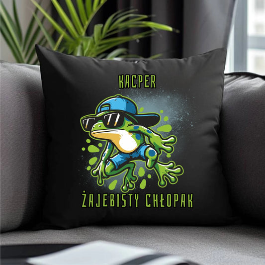 Czarna poduszka dekoracyjna storycups 1