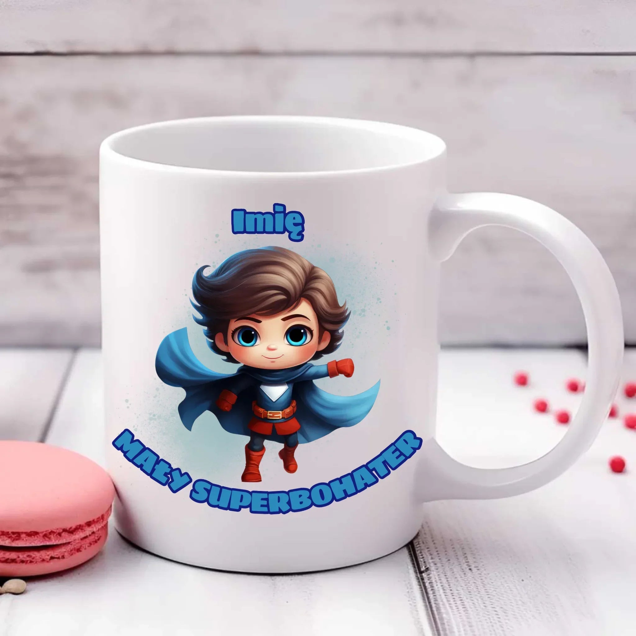 Mały Superbohater | Kubek z imieniem dla chłopca DD01 - StoryCups.pl