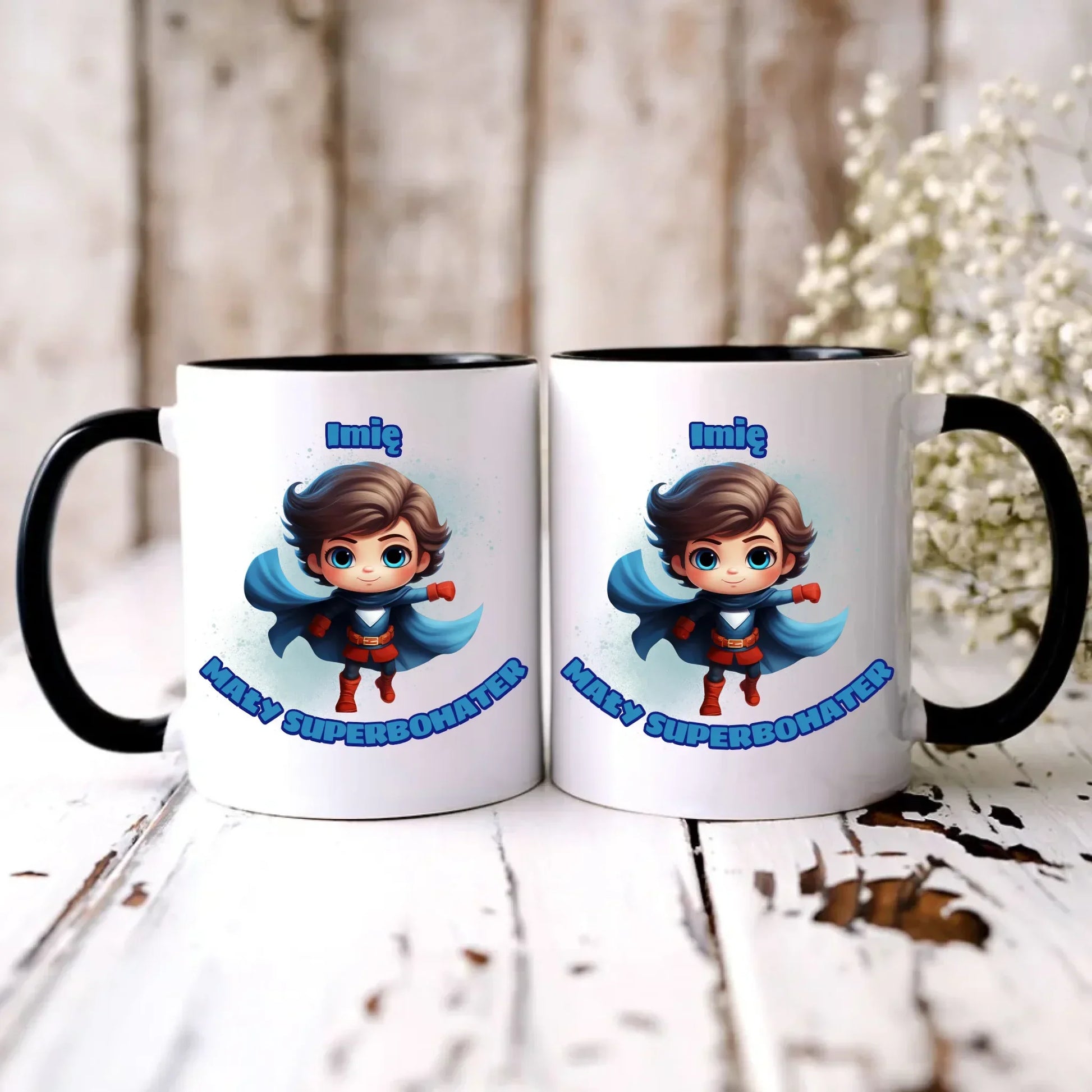 Mały Superbohater | Kubek z imieniem dla chłopca DD01 - StoryCups.pl