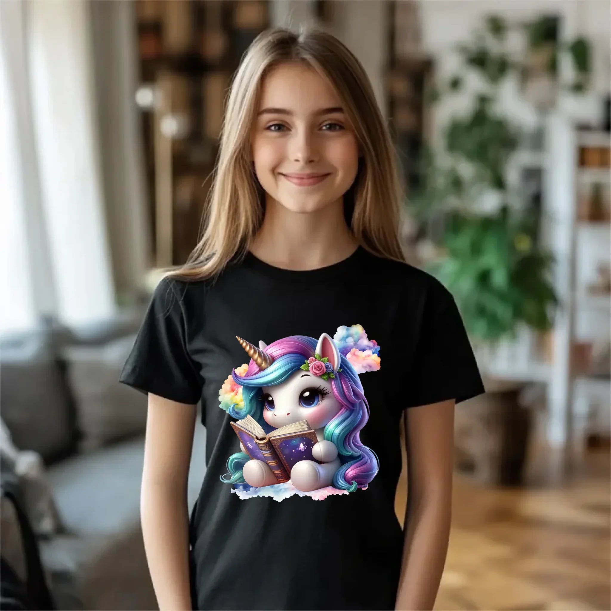 Jednorożec z książką | Koszulka dziecięca DD09 - StoryCups.pl