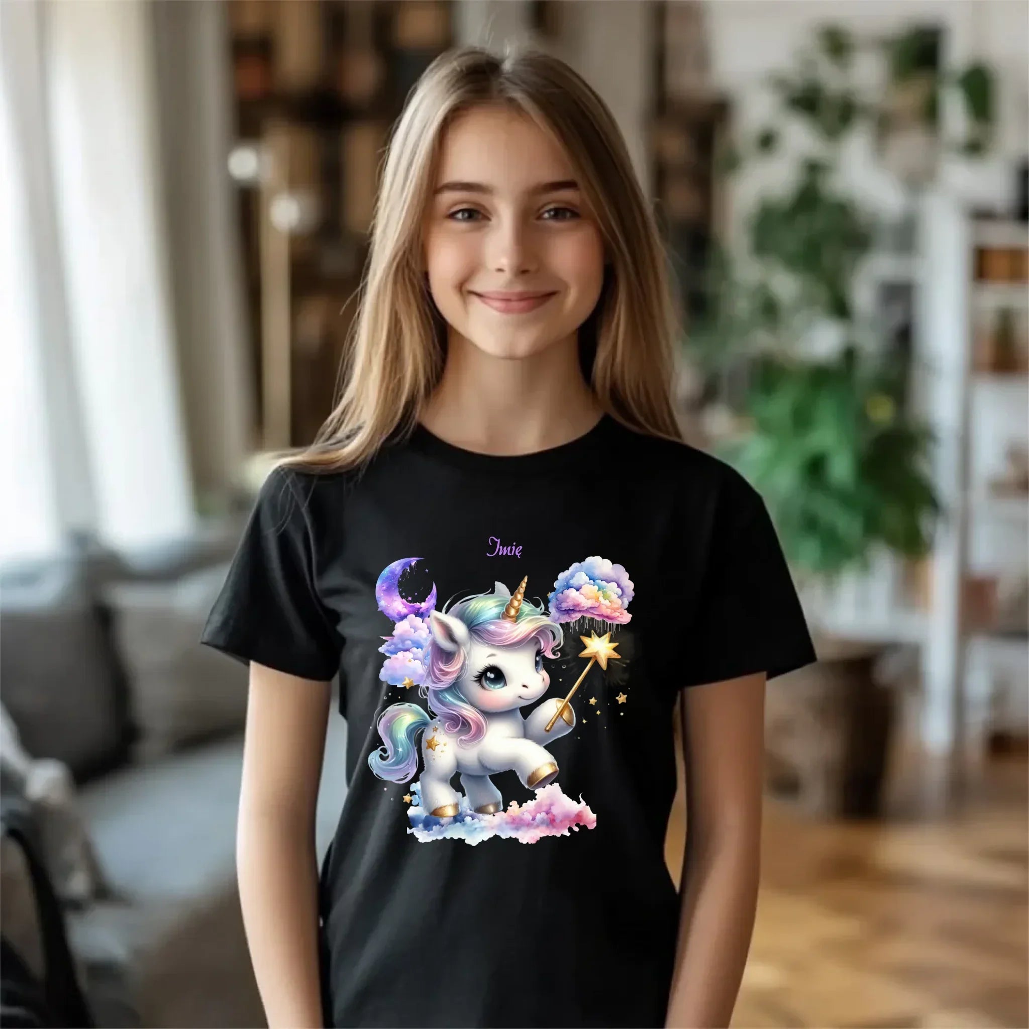 Jednorożec | Personalizowana koszulka dla dziewczynki DD14 - StoryCups.pl