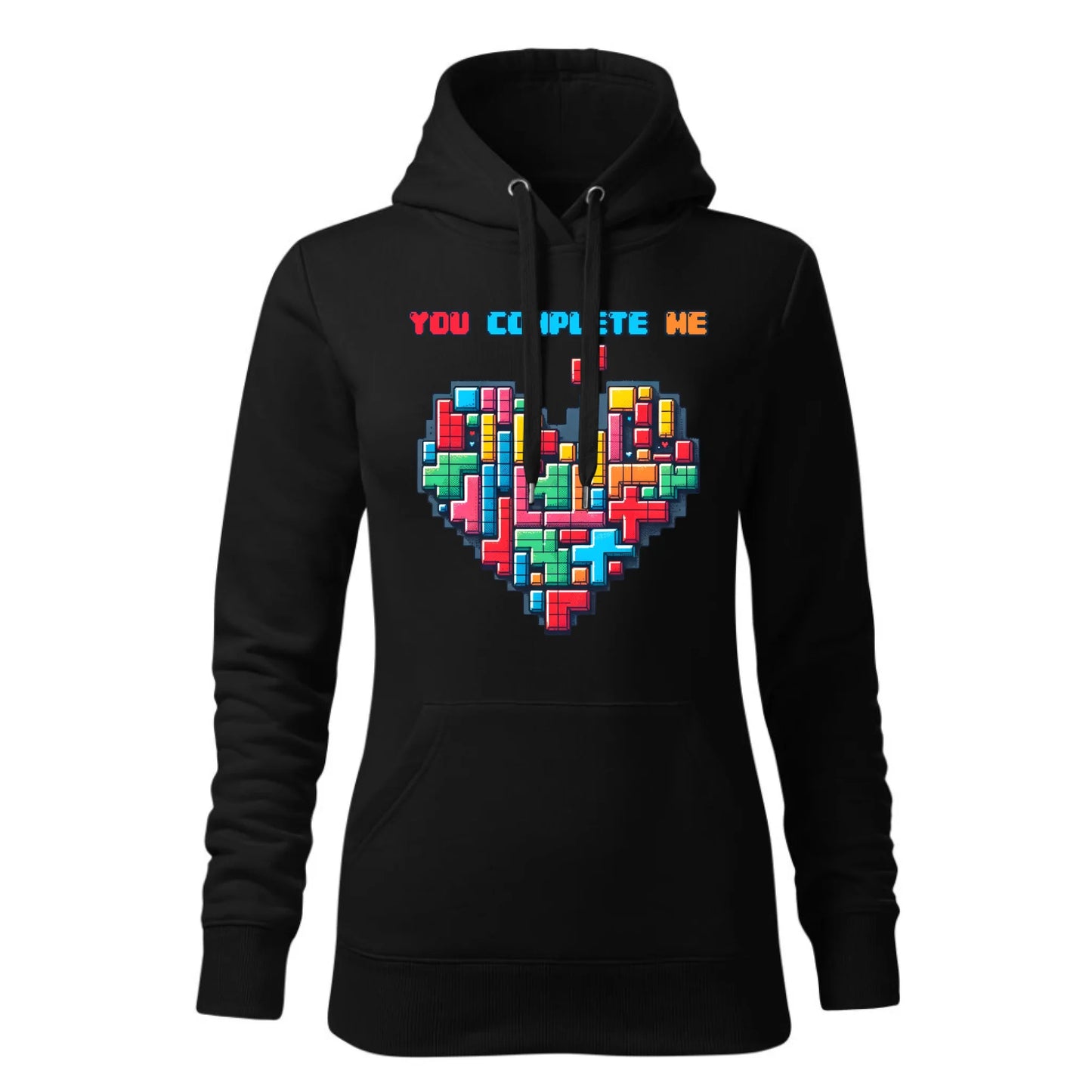 Czarna bluza damska z kapturem nadruk na prezent dla niej HOODIE