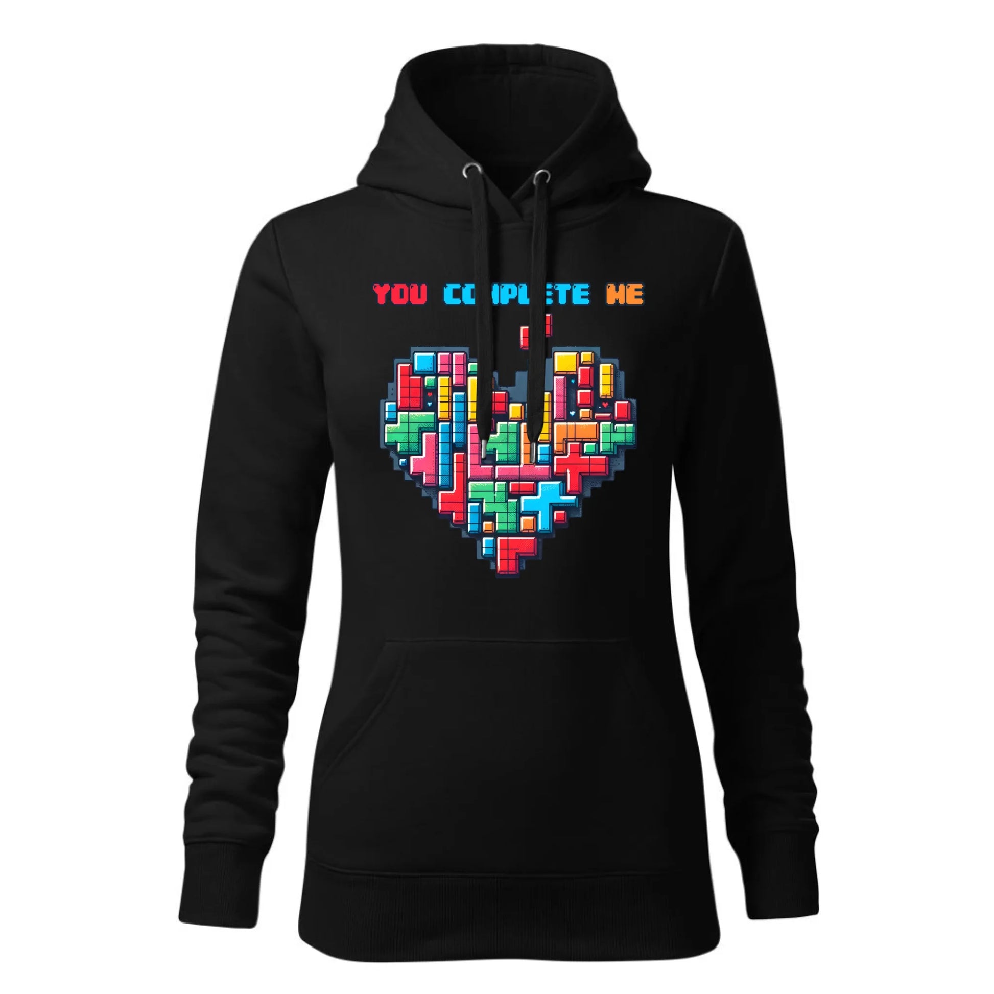 Czarna bluza damska z kapturem nadruk na prezent dla niej HOODIE