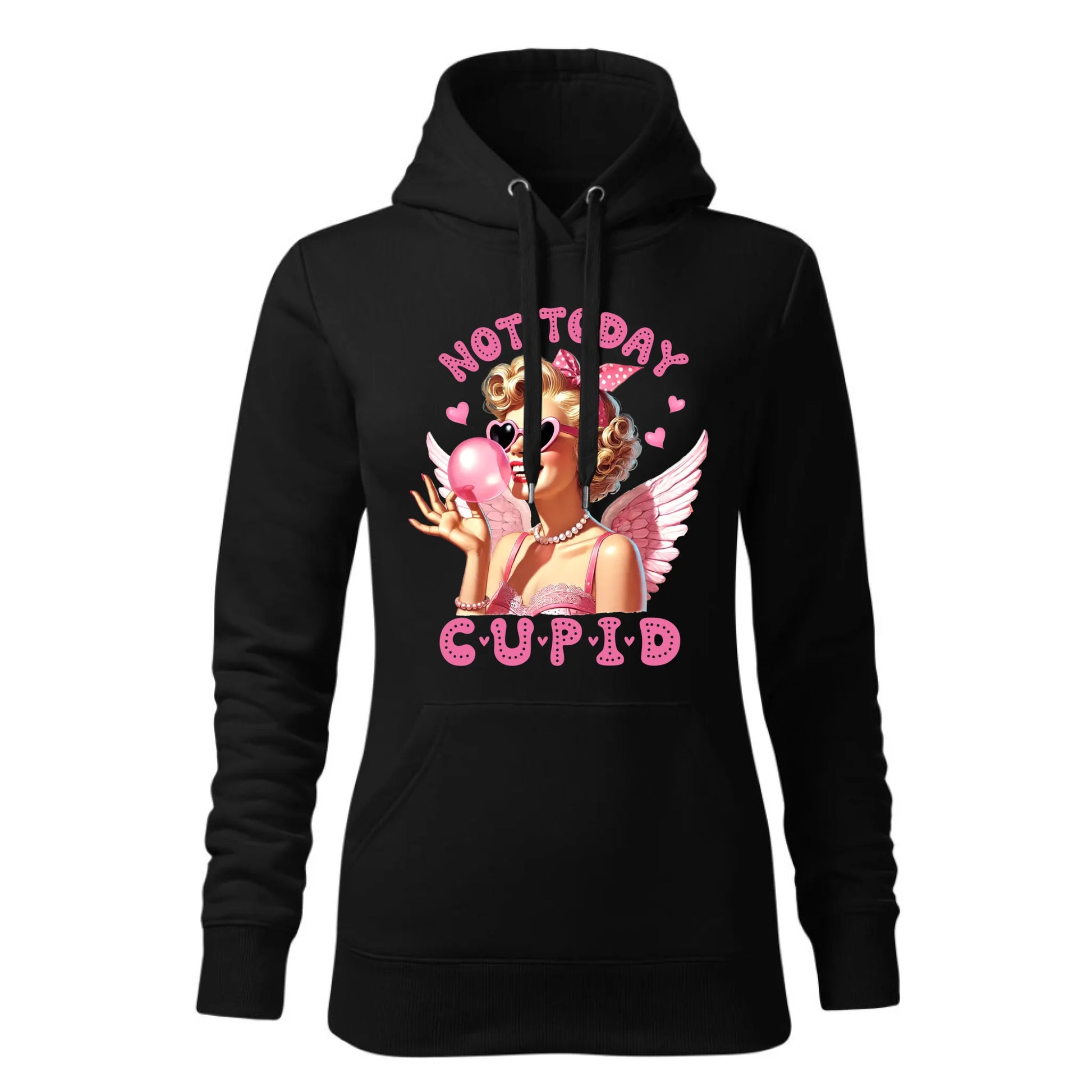 Czarna bluza damska z kapturem nadruk na prezent dla niej HOODIE