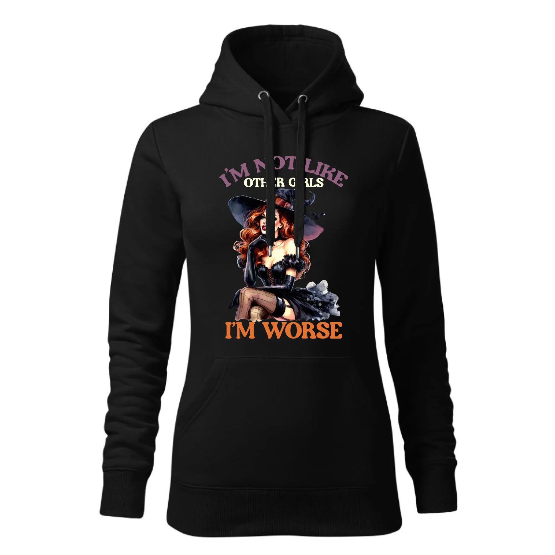 Czarna bluza damska z kapturem nadruk na prezent dla niej HOODIE