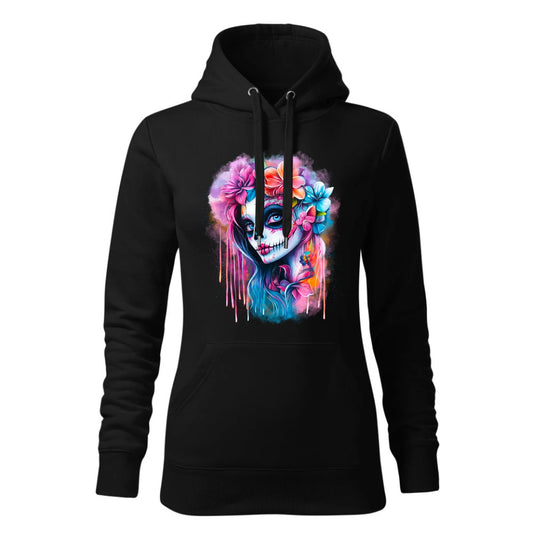 Czarna bluza damska z kapturem nadruk na prezent dla niej HOODIE