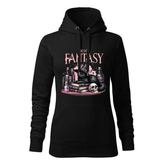 Czarna bluza damska z kapturem nadruk na prezent dla niej HOODIE