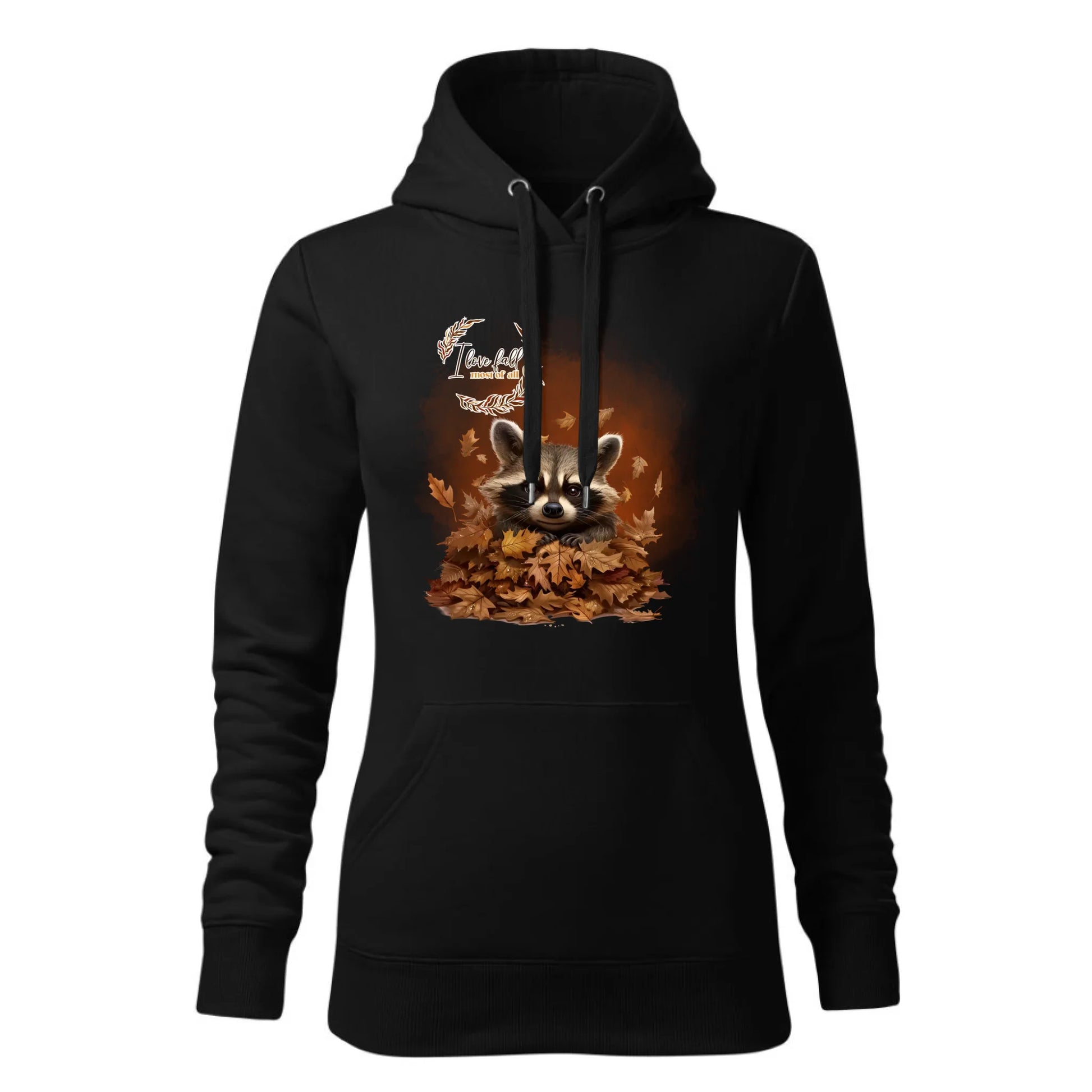 Czarna bluza damska z kapturem nadruk na prezent dla niej HOODIE