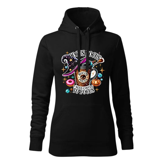 Czarna bluza damska z kapturem nadruk na prezent dla niej HOODIE