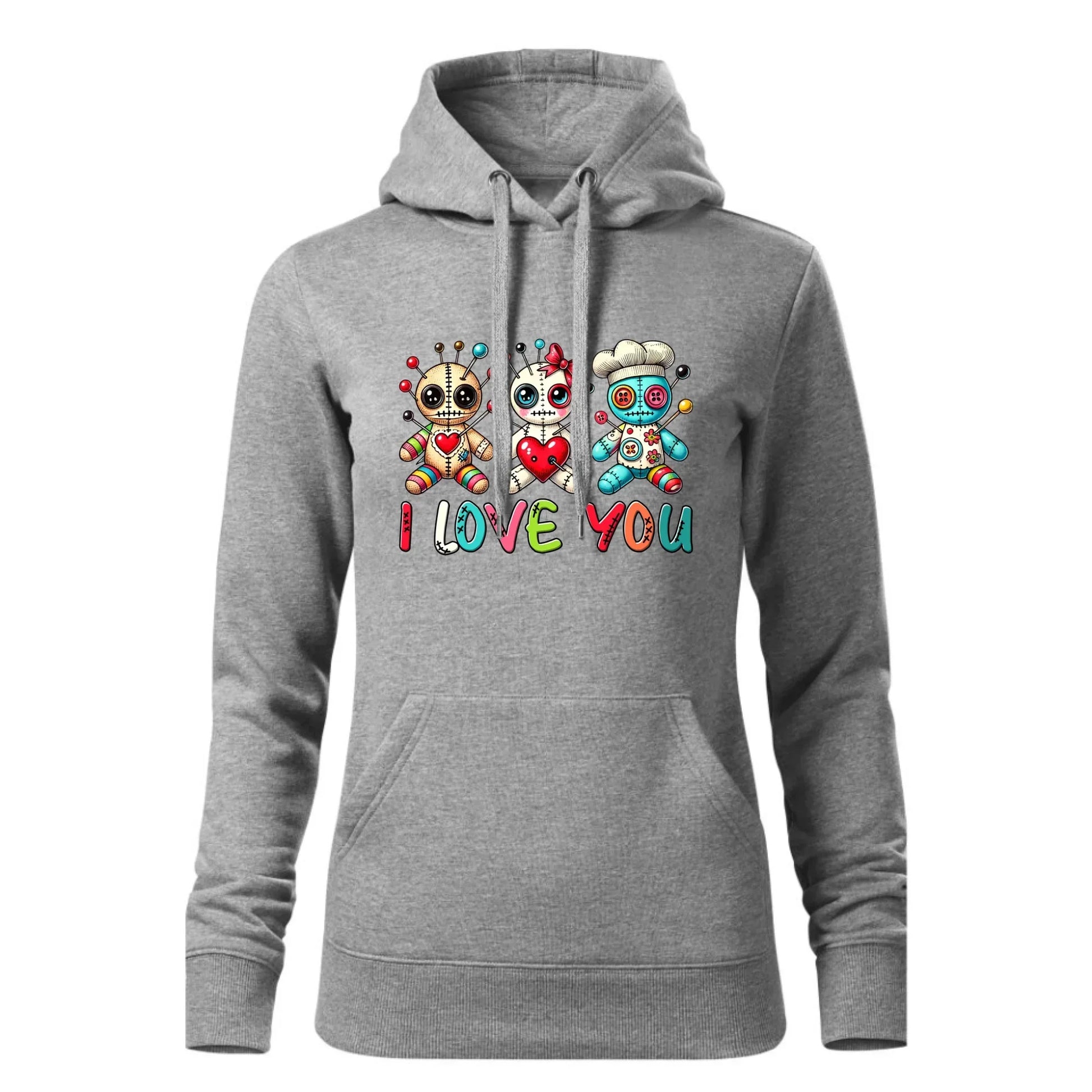 I Love You | Bluza damska z kapturem W52 - StoryCups.pl