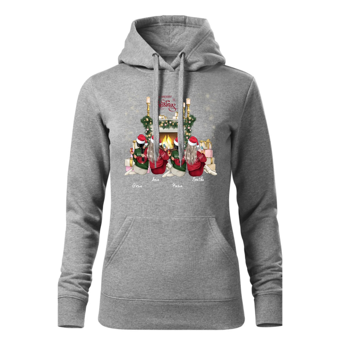 Czarna bluza damska z kapturem nadruk na prezent dla niej HOODIE