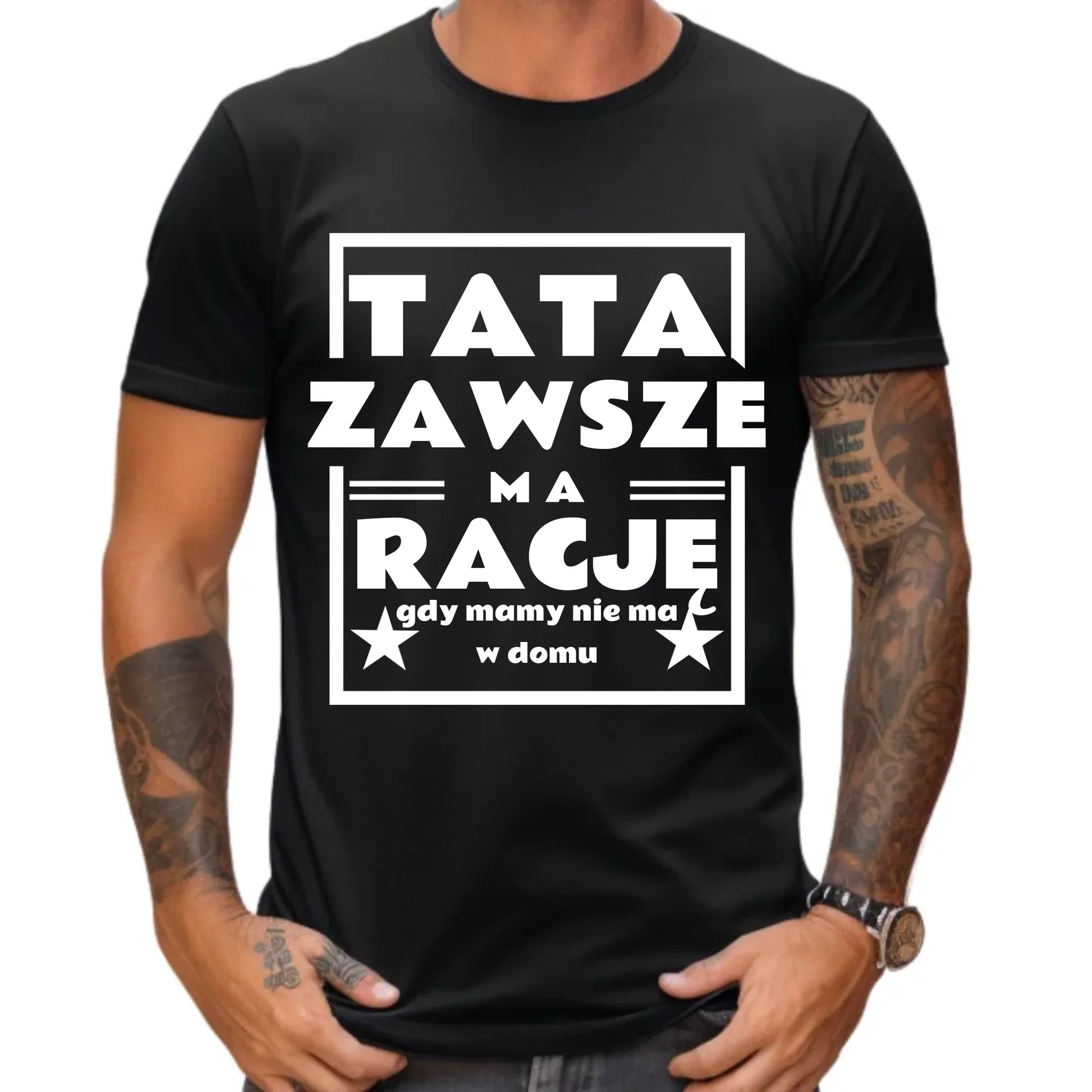 Prezent dla taty koszulka z nadrukiem DZIEŃ OJCA TATA