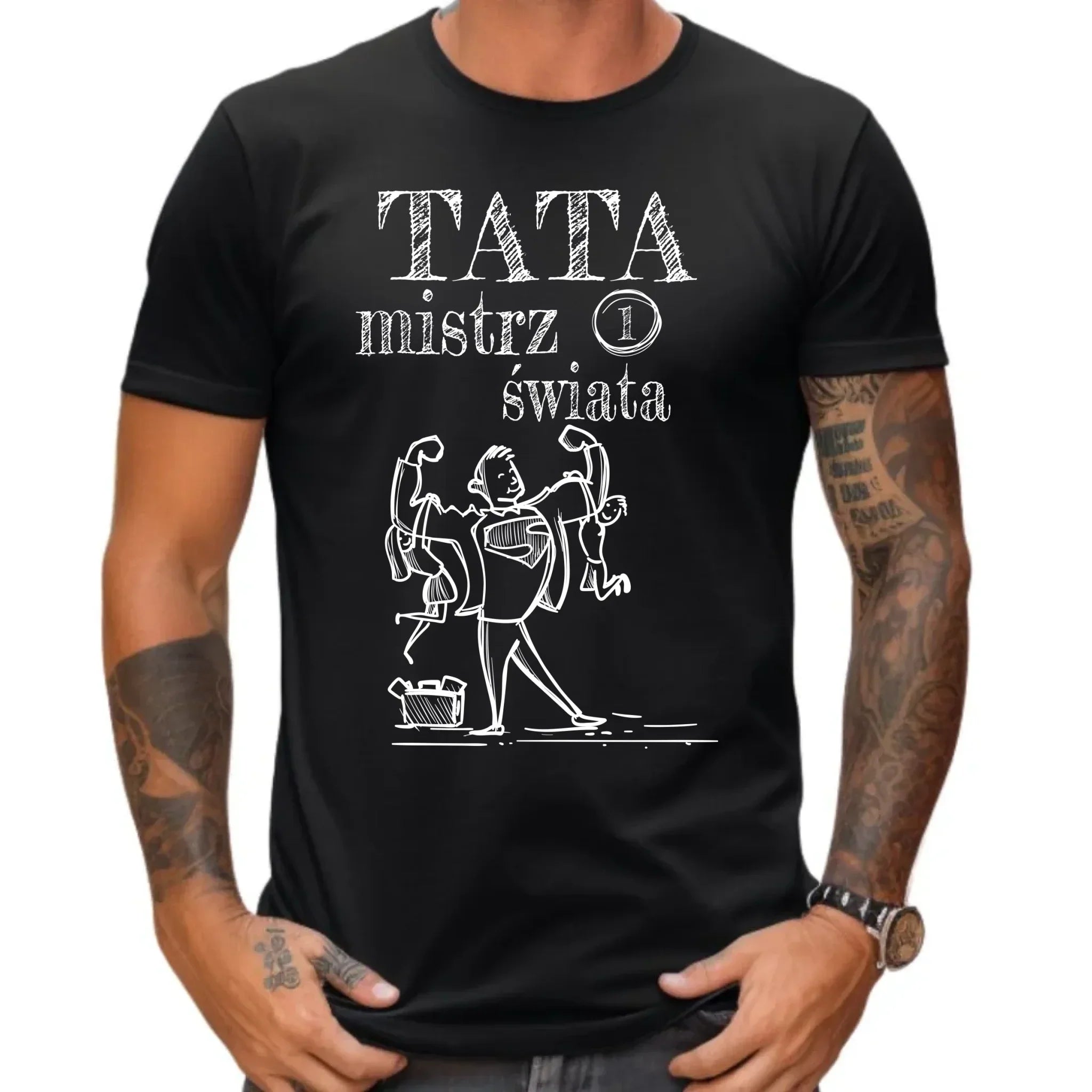 Tata Mistrz Świata | Koszulka męska dla taty DT36 - StoryCups.pl