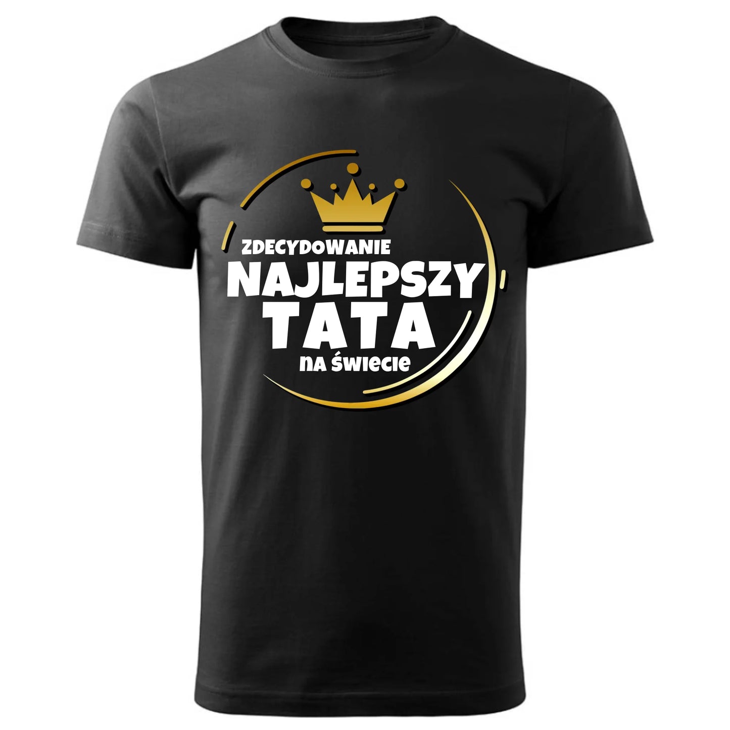 Prezent dla taty czarna koszulka z nadrukiem DZIEŃ OJCA TATA