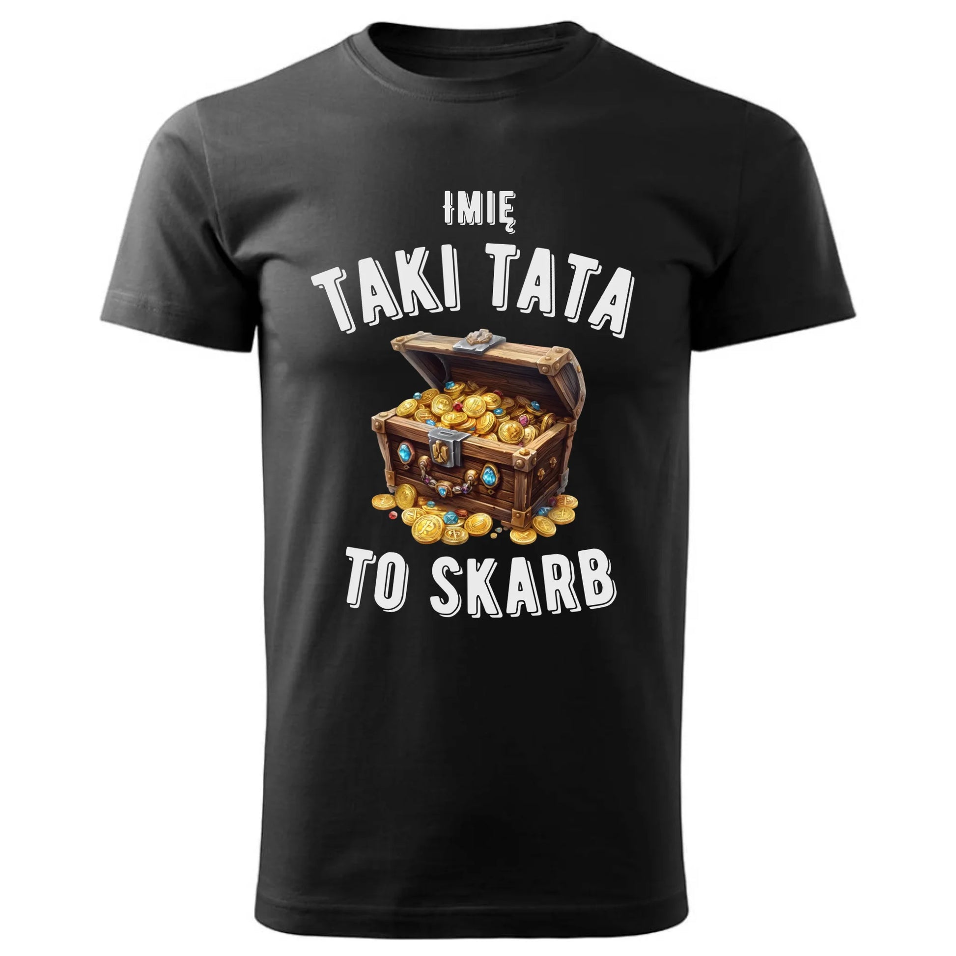 Prezent dla taty czarna koszulka z nadrukiem DZIEŃ OJCA TATA