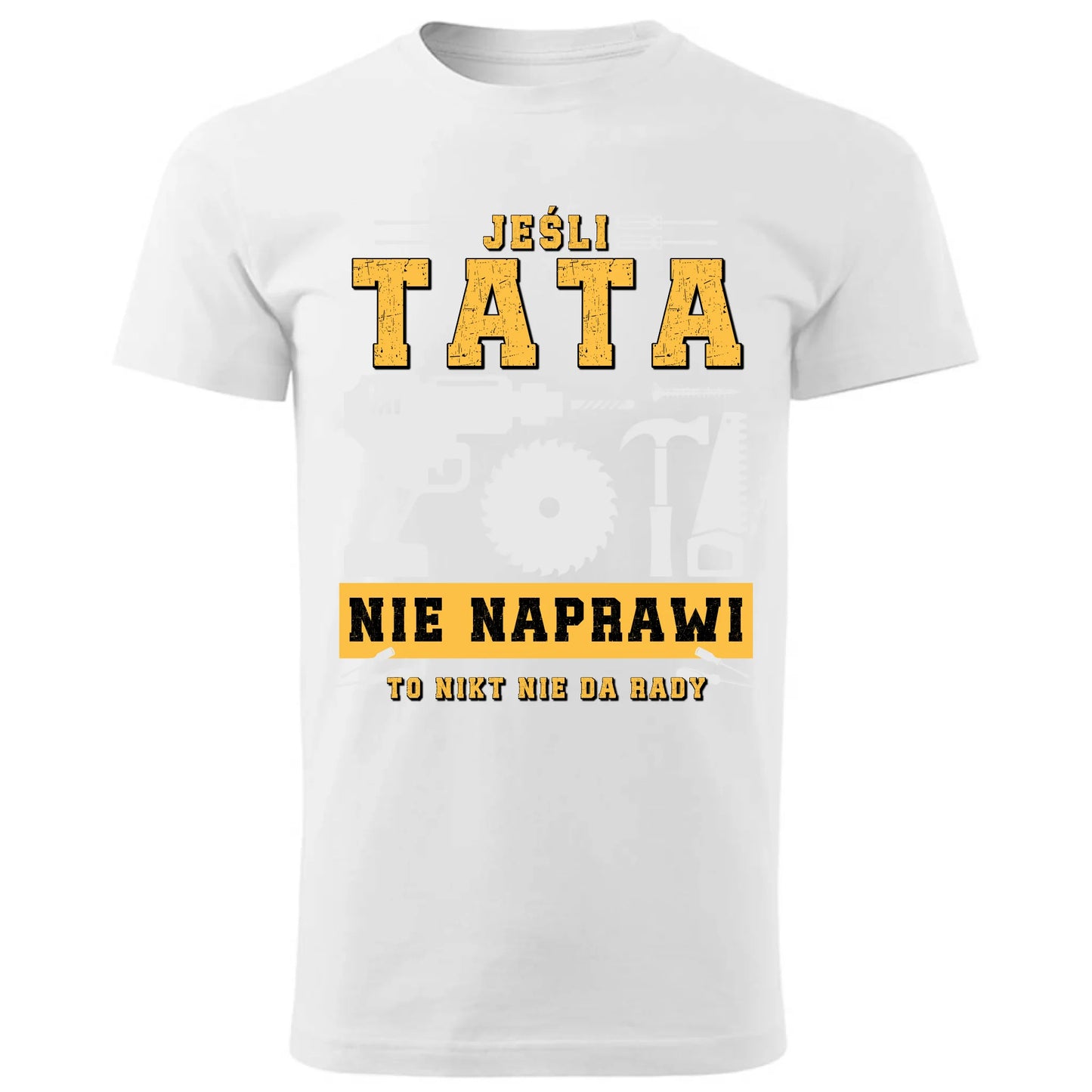 Prezent dla taty biała koszulka z nadrukiem DZIEŃ OJCA TATA
