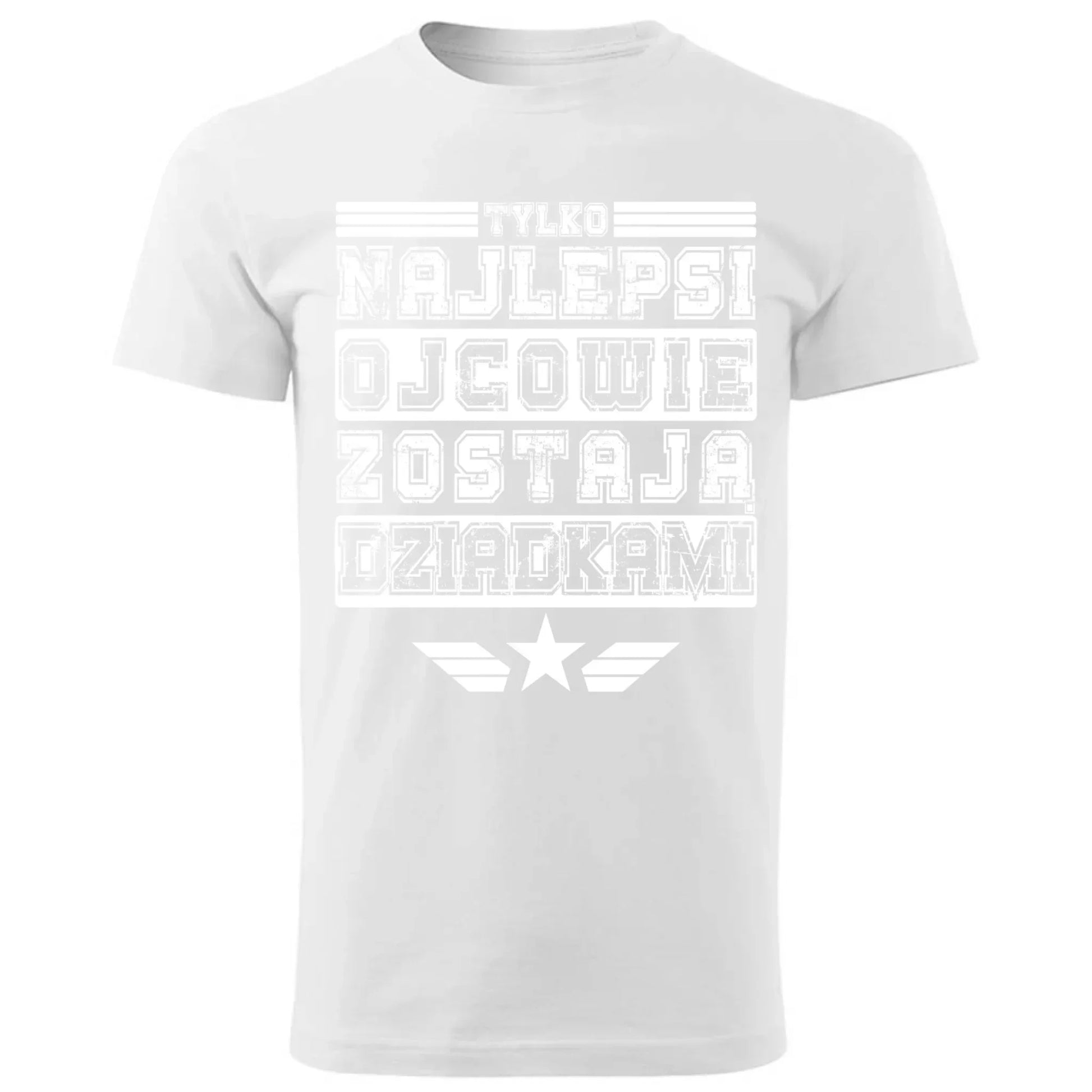 Tylko najlepsi ojcowie zostają dziadkami | Koszulka męska dla dziadka D25 - StoryCups.pl