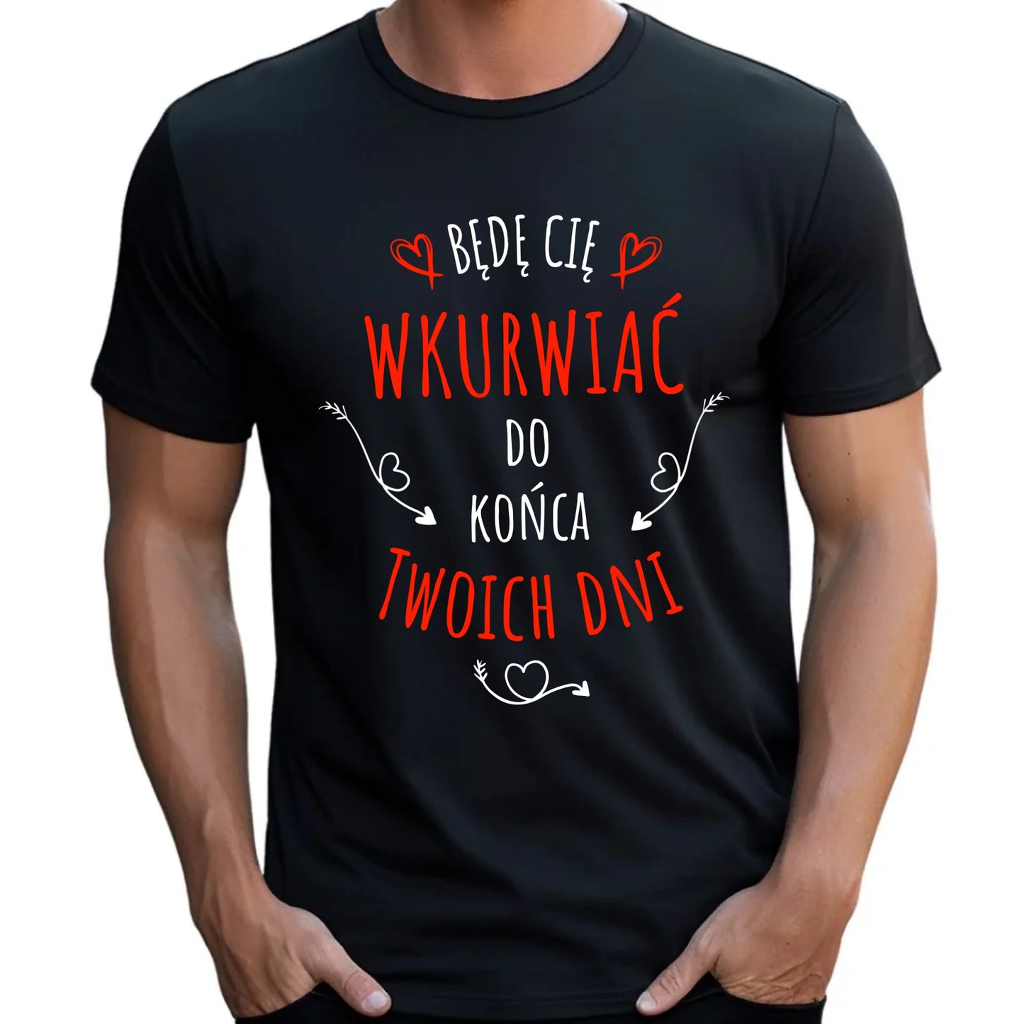 Koszulka z nadrukiem dla par na prezent ZAKOCHANI PARA WALENTYNKI
