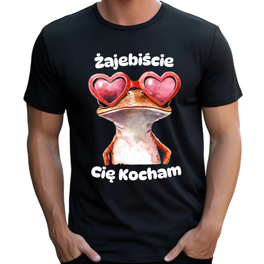 Koszulka z nadrukiem dla par na prezent ZAKOCHANI PARA WALENTYNKI